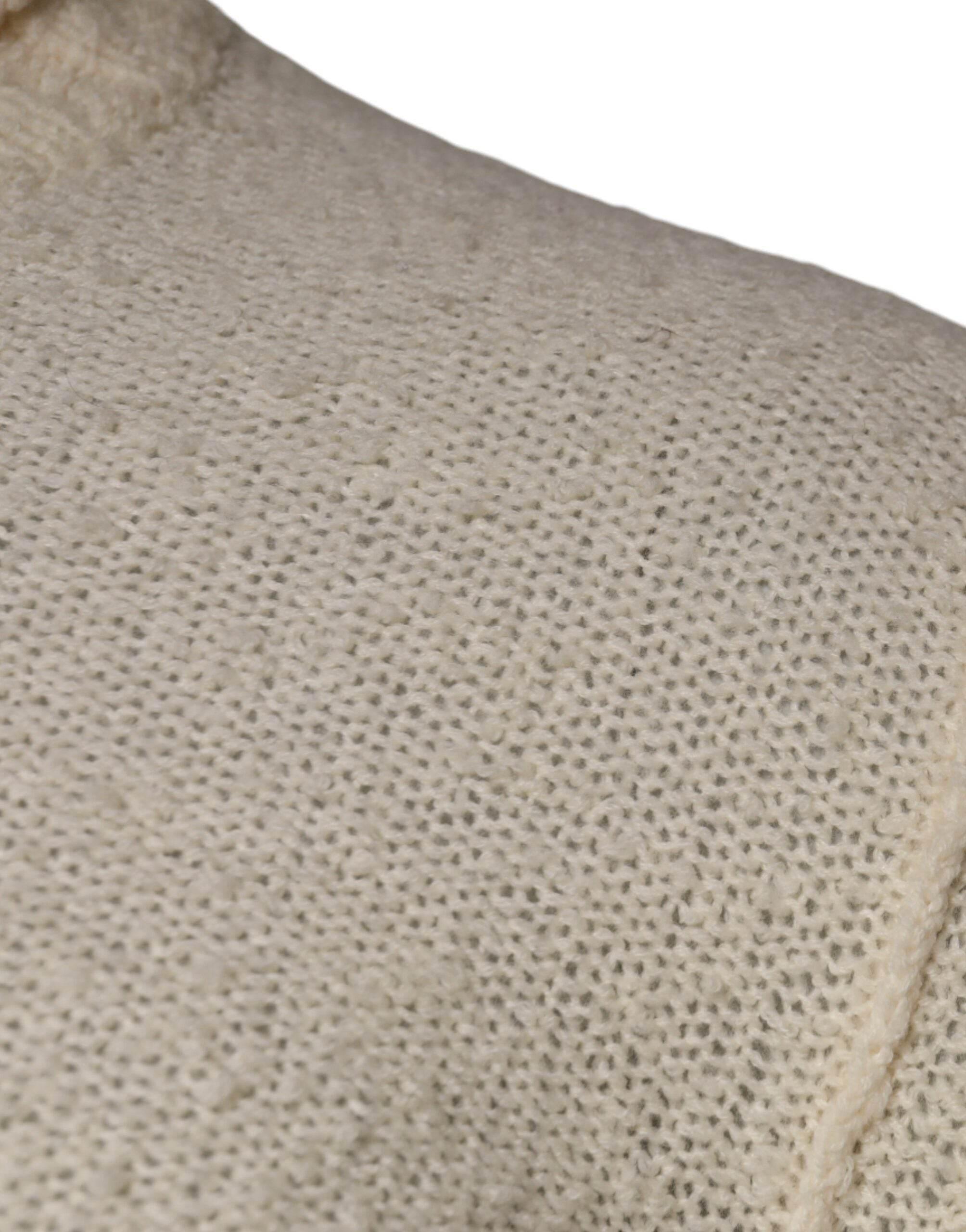 KANGRA Beige Wool Knit Long Sleeve Round Neck Pullover Sweater - Hilstor