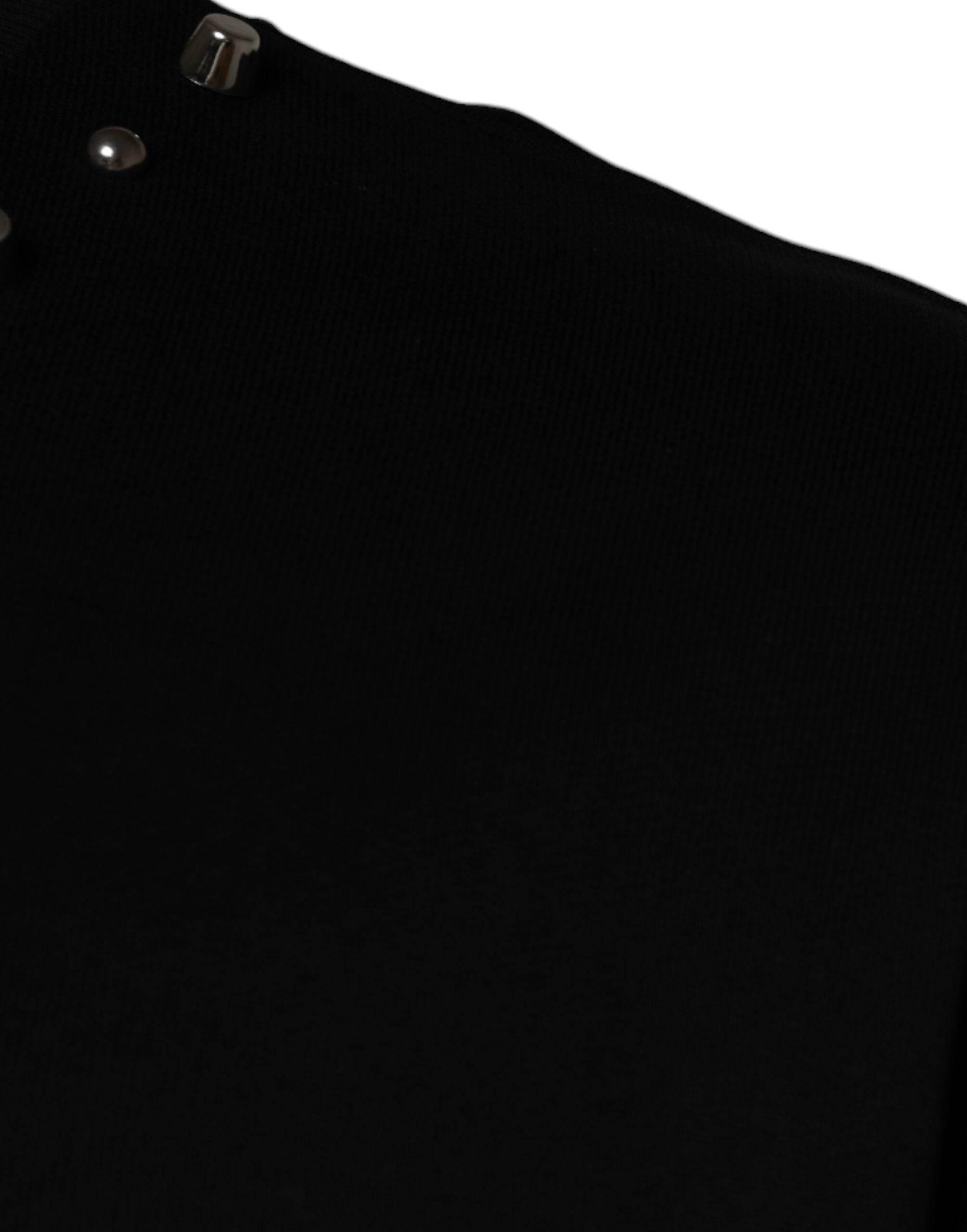 Dolce & Gabbana Black Logo Stud Pullover Sweatshirt Sweater - Hilstor