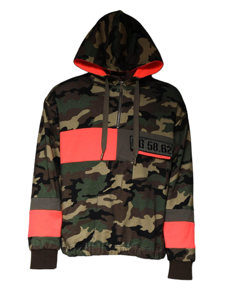 Dolce & Gabbana Multicolor Camouflage Hooded Men Sweatshirt Sweater - Hilstor