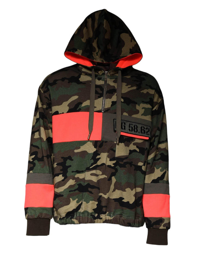 Dolce & Gabbana Multicolor Camouflage Hooded Men Sweatshirt Sweater - Hilstor