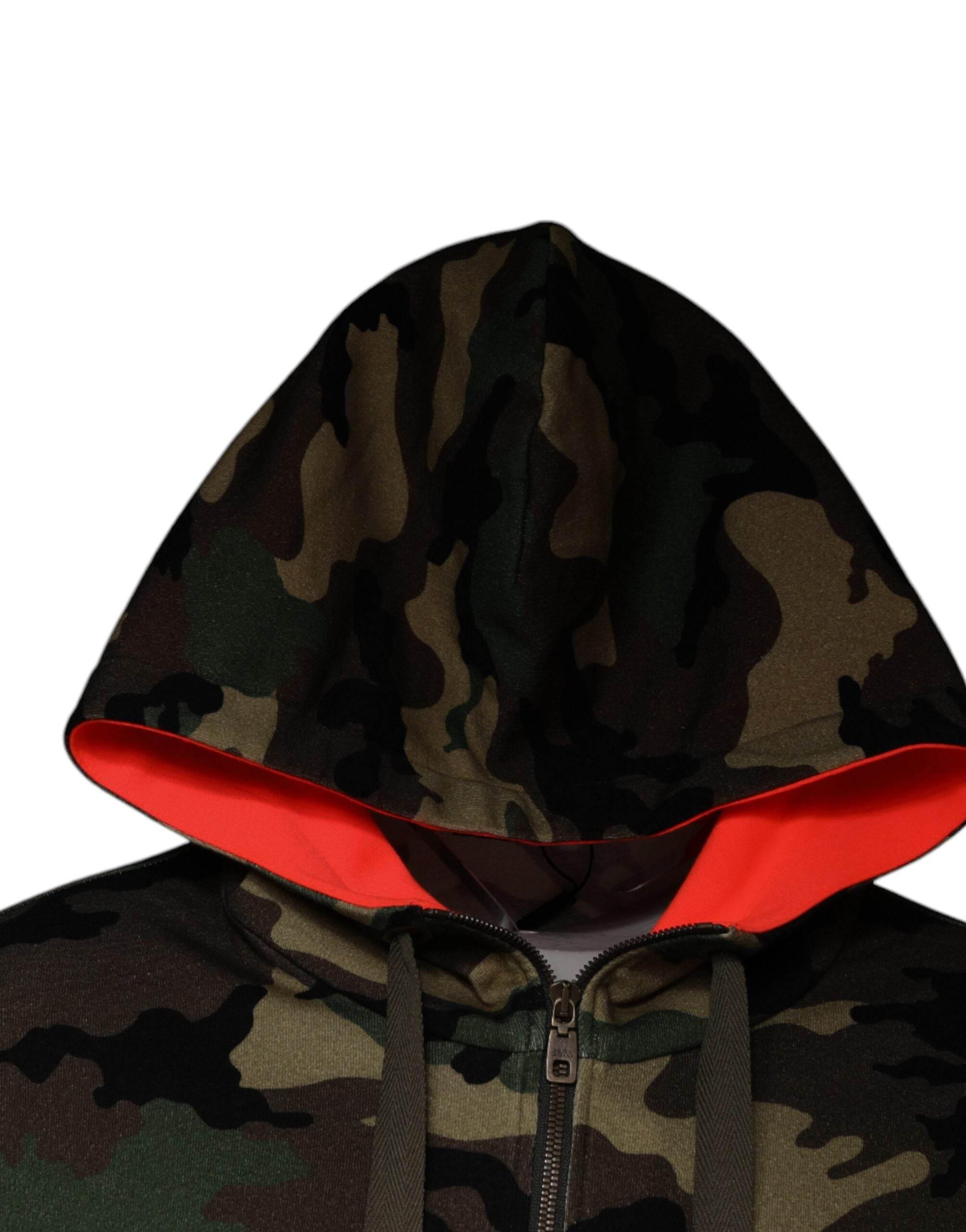 Dolce & Gabbana Multicolor Camouflage Hooded Men Sweatshirt Sweater - Hilstor