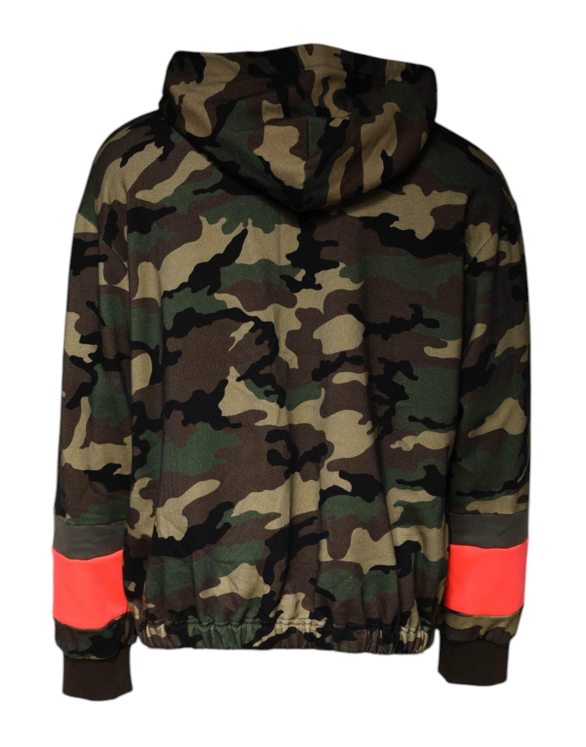 Dolce & Gabbana Multicolor Camouflage Hooded Men Sweatshirt Sweater - Hilstor