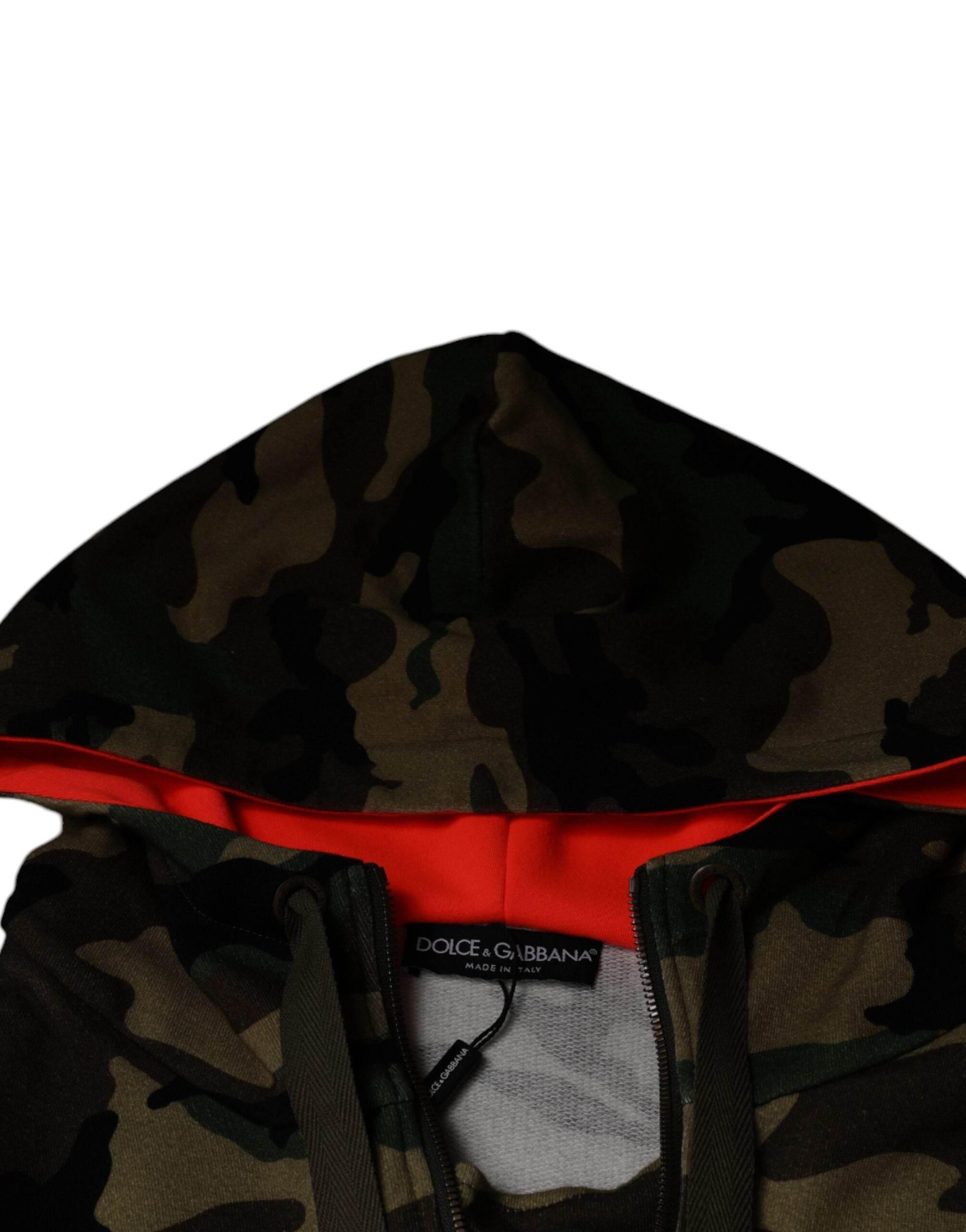 Dolce & Gabbana Multicolor Camouflage Hooded Men Sweatshirt Sweater - Hilstor