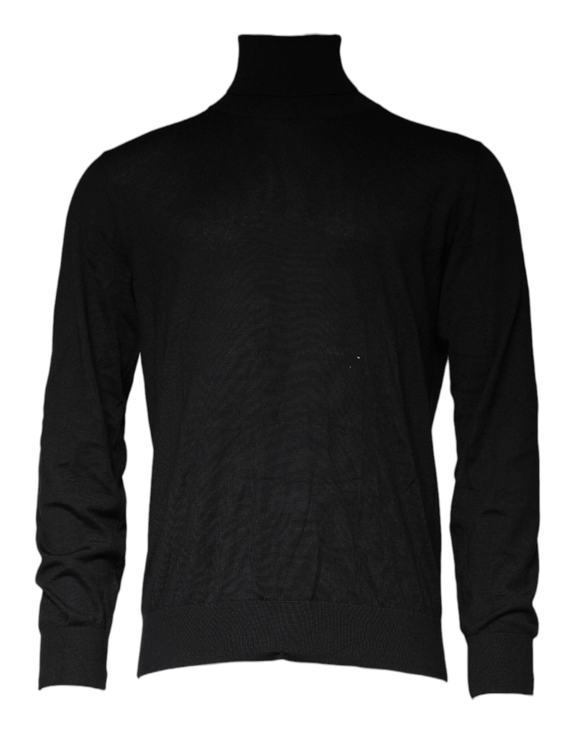 Dolce & Gabbana Black Long Sleeve Turtleneck Men Pullover Sweater - Hilstor