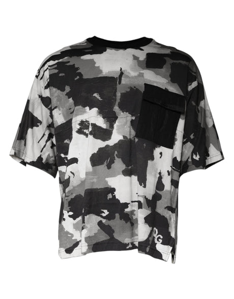 Dolce & Gabbana Multicolor Camouflage Cotton Crewneck T-shirt - Hilstor