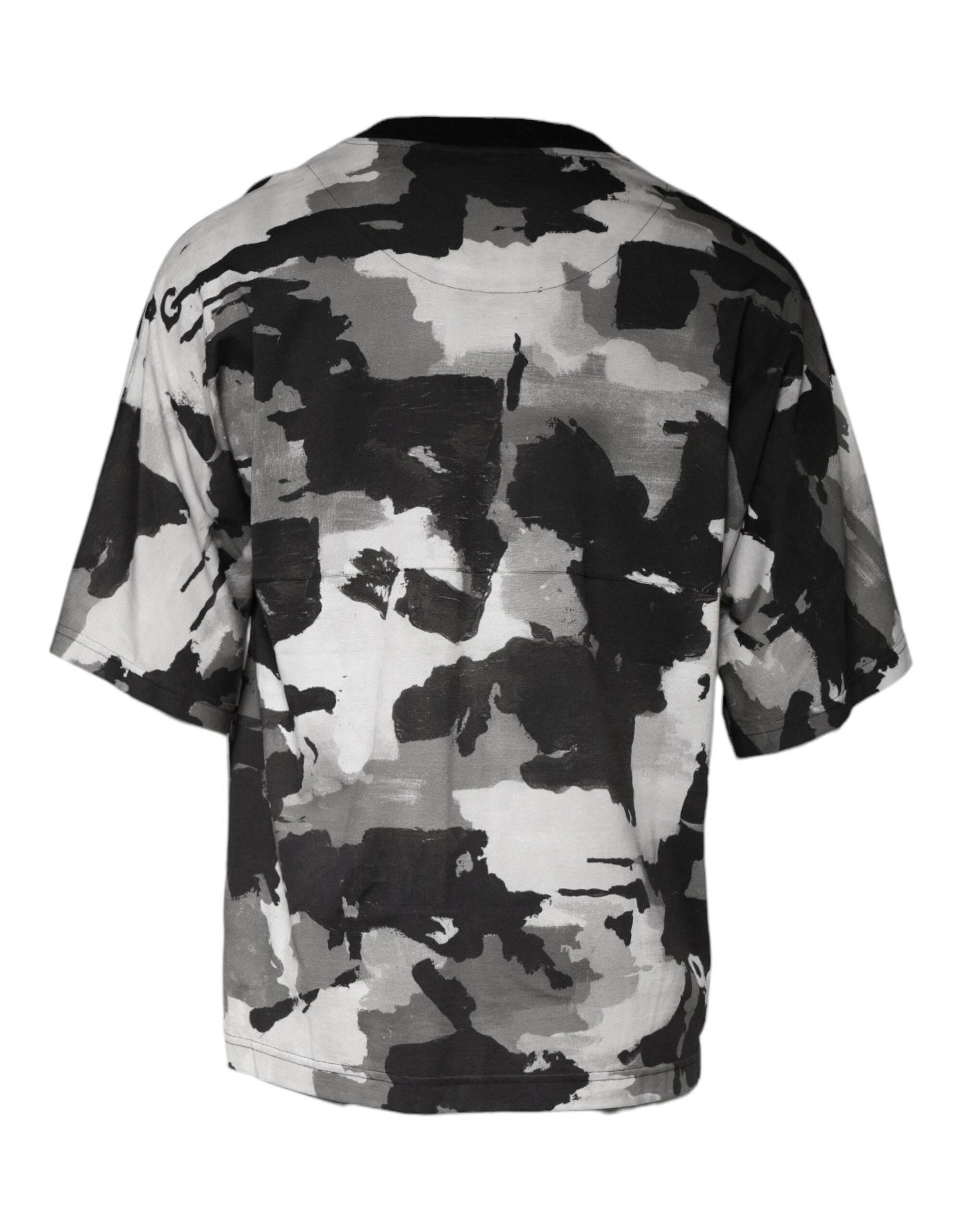 Dolce & Gabbana Multicolor Camouflage Cotton Crewneck T-shirt - Hilstor