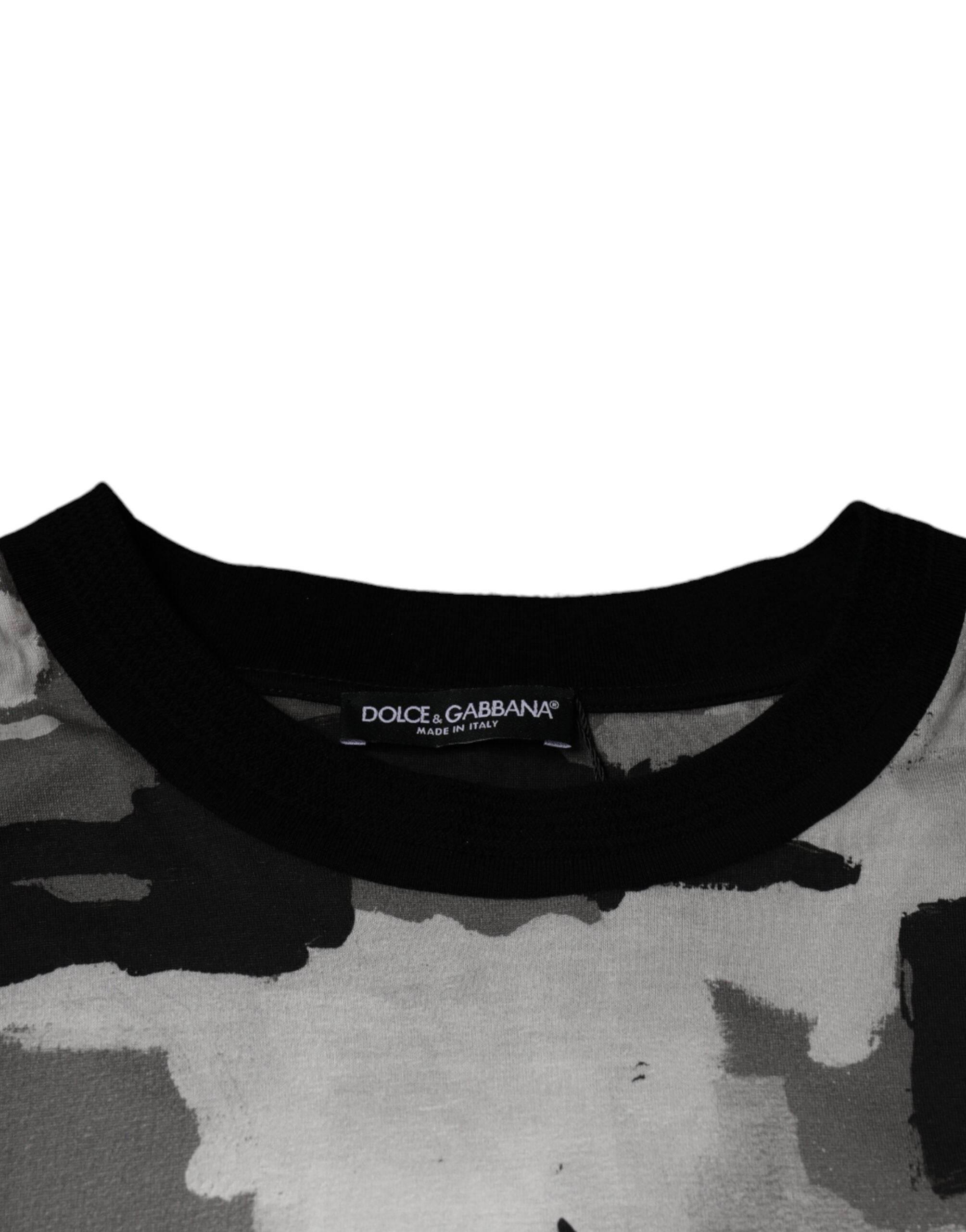 Dolce & Gabbana Multicolor Camouflage Cotton Crewneck T-shirt - Hilstor