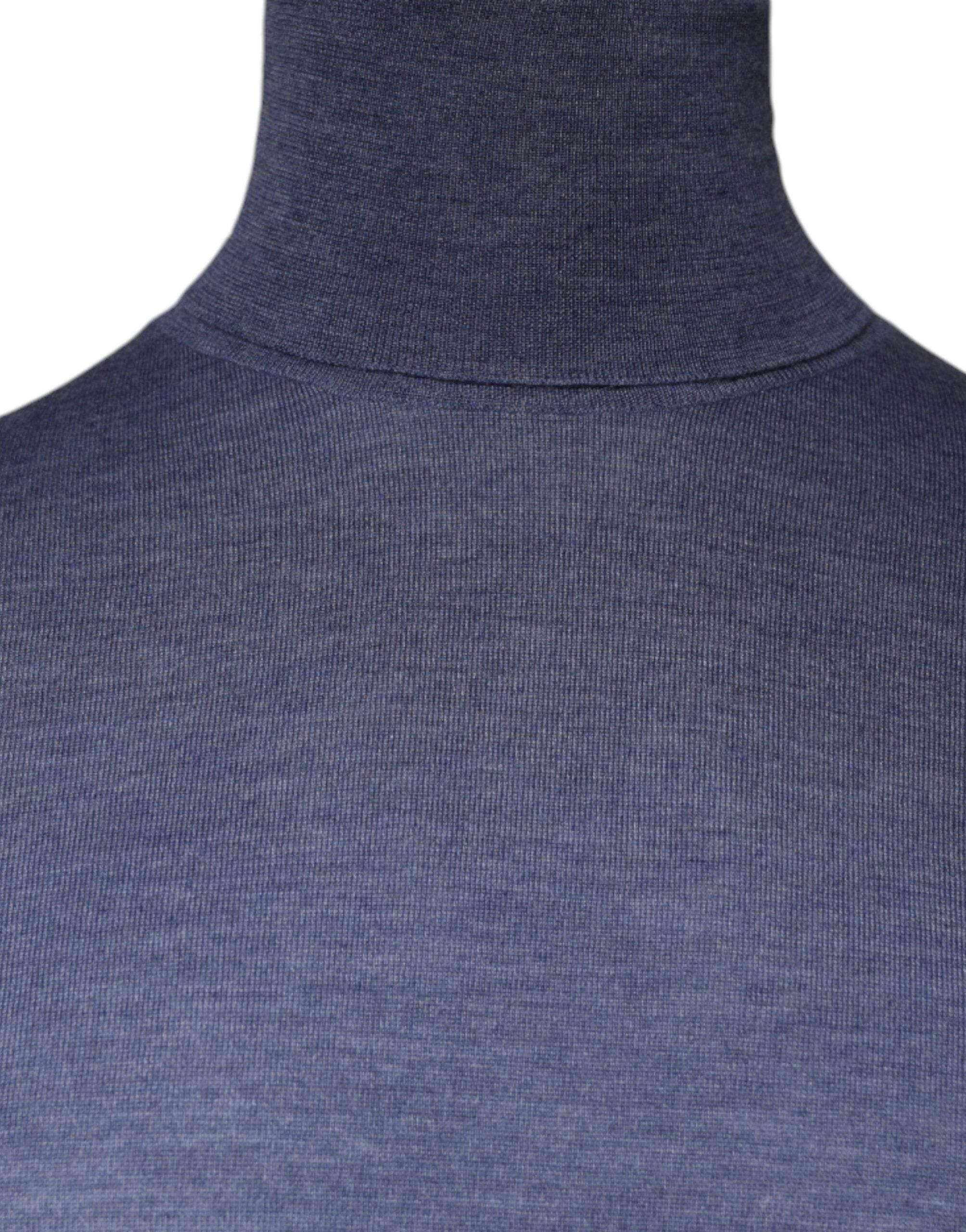 Dolce & Gabbana Purple Blue Long Sleeve Turtleneck Pullover Sweater - Hilstor