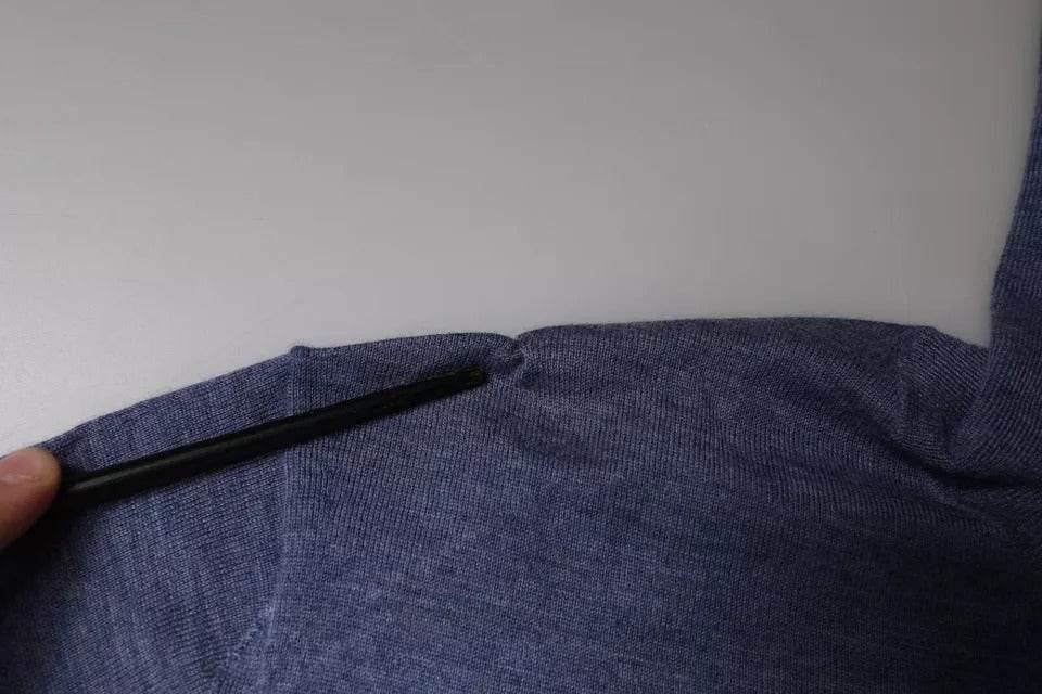 Dolce & Gabbana Purple Blue Long Sleeve Turtleneck Pullover Sweater - Hilstor