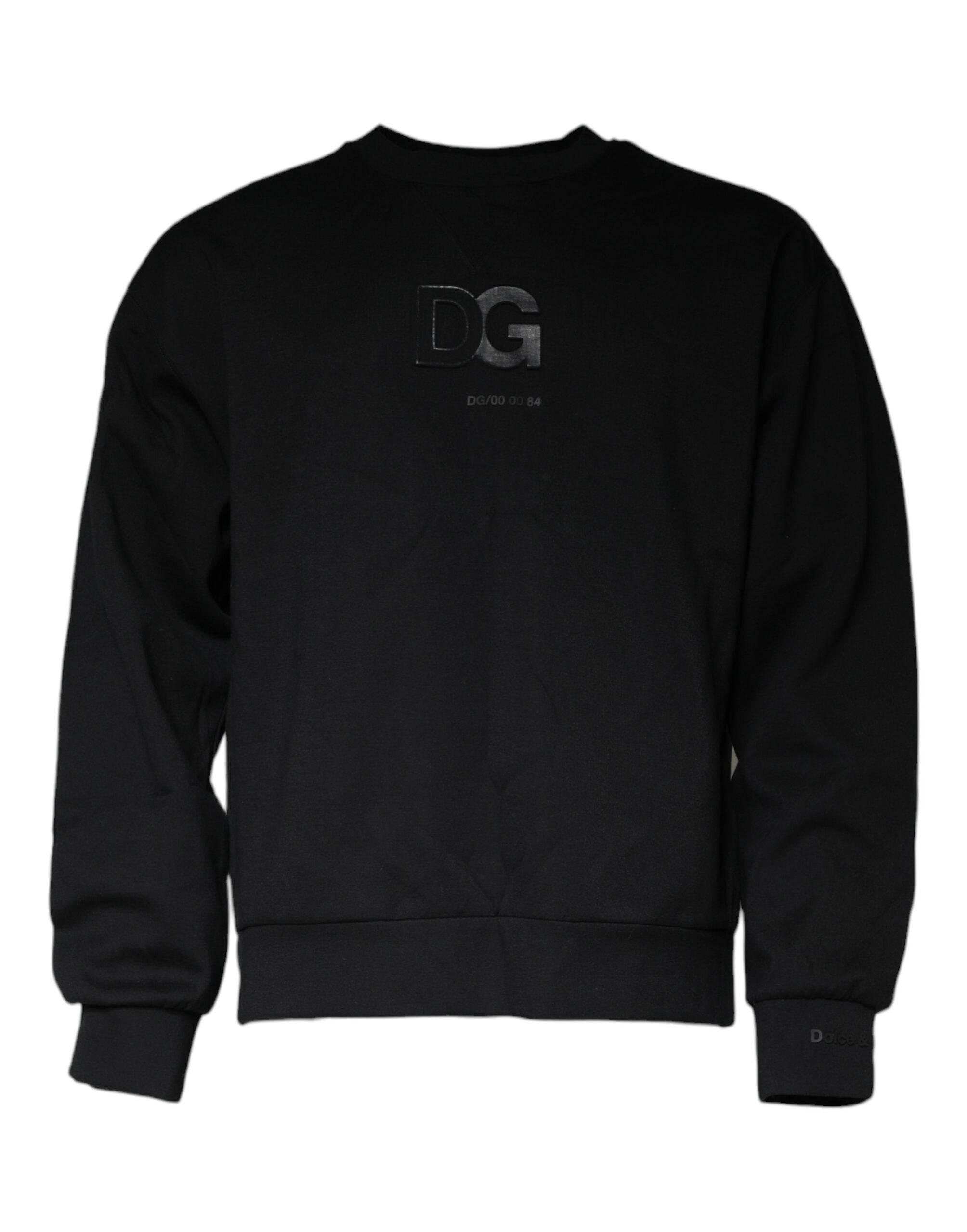 Dolce & Gabbana Black DG Logo Cotton Men Sweatshirt Sweater - Hilstor