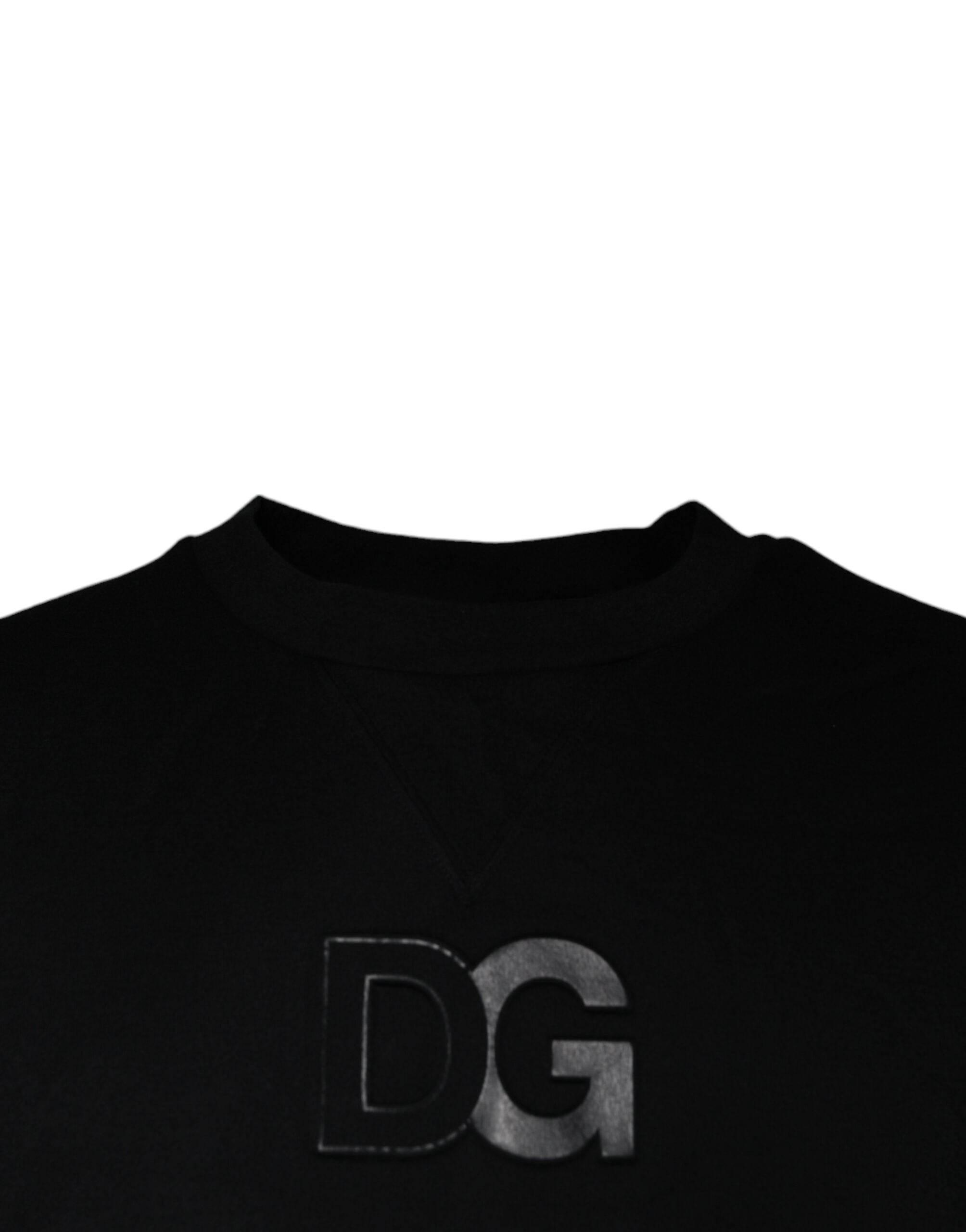 Dolce & Gabbana Black DG Logo Cotton Men Sweatshirt Sweater - Hilstor