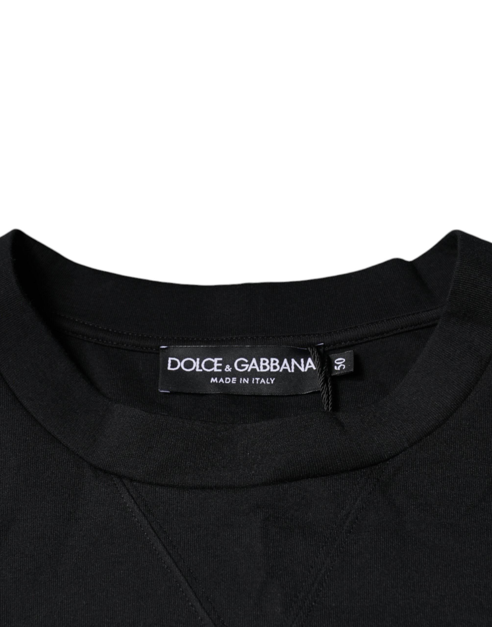 Dolce & Gabbana Black DG Logo Cotton Men Sweatshirt Sweater - Hilstor