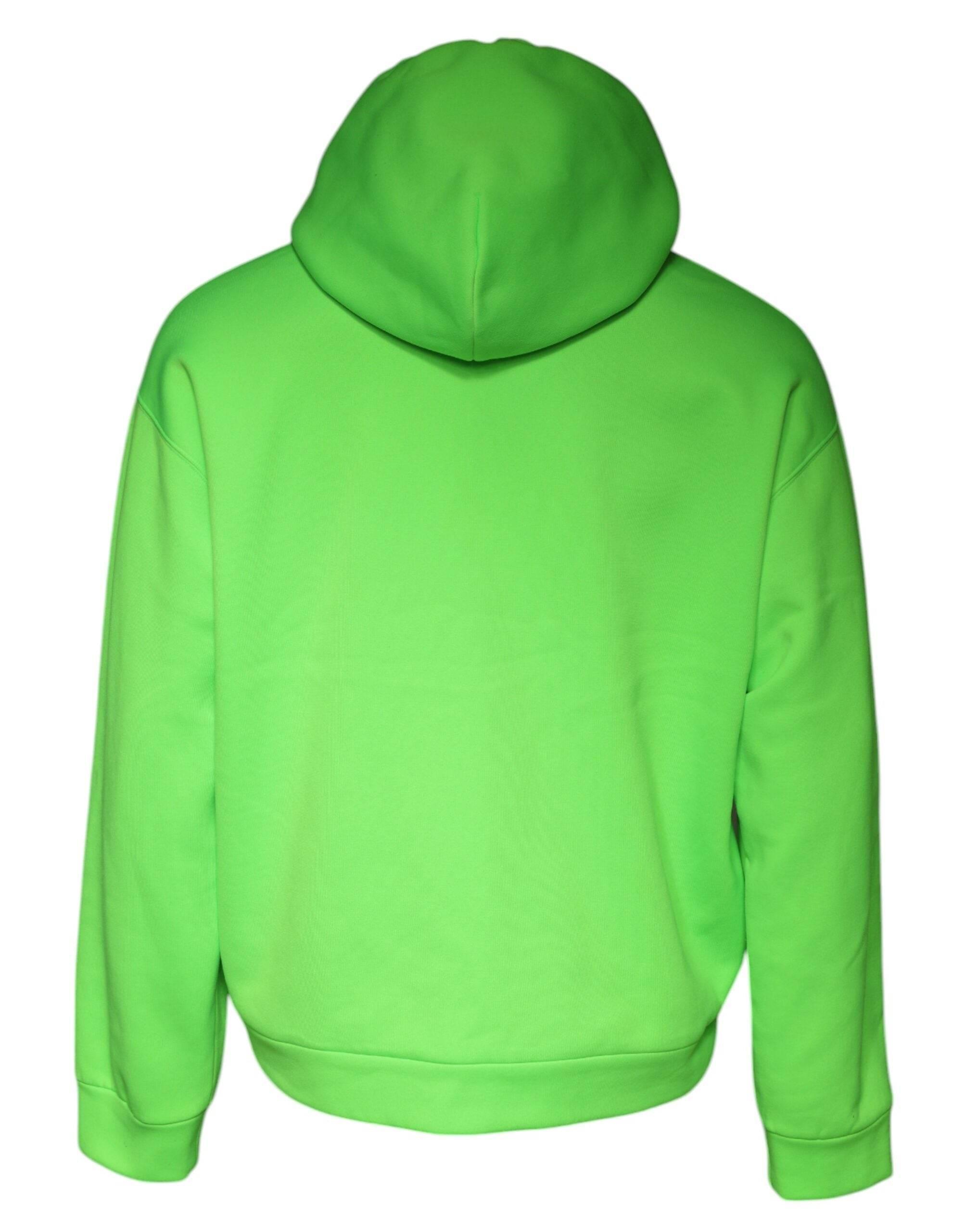 Dolce & Gabbana Green Logo Hooded Pullover Men Sweatshirt Sweater - Hilstor