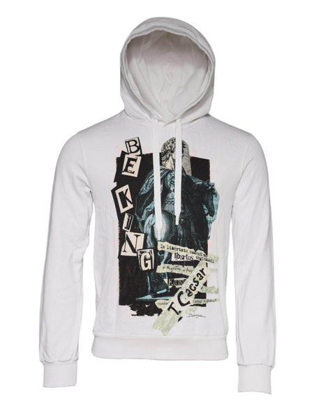 Dolce & Gabbana White Caesar Cotton Hooded Pullover Sweater - Hilstor