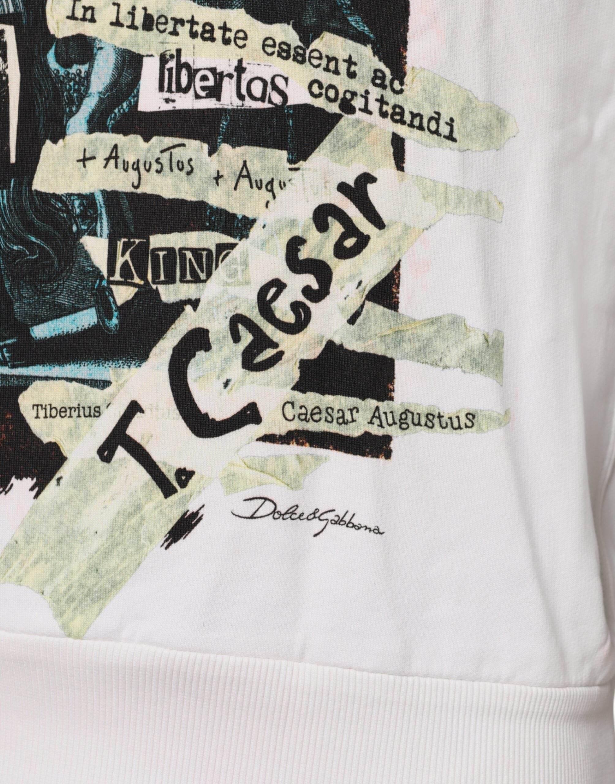 Dolce & Gabbana White Caesar Cotton Hooded Pullover Sweater - Hilstor