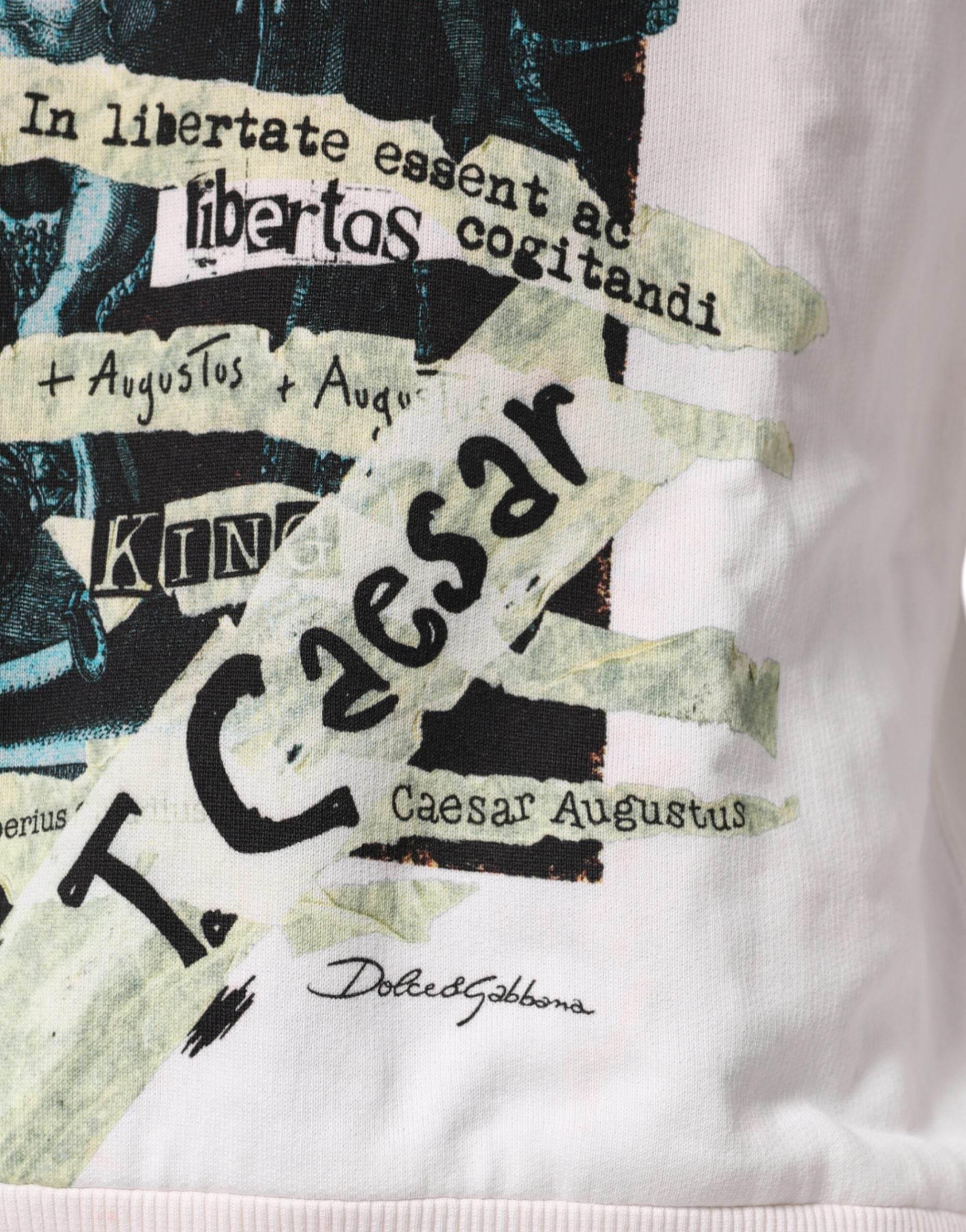 Dolce & Gabbana White Caesar Cotton Hooded Pullover Sweater - Hilstor
