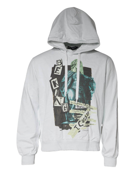 Dolce & Gabbana White Caesar Cotton Hooded Pullover Sweater - Hilstor