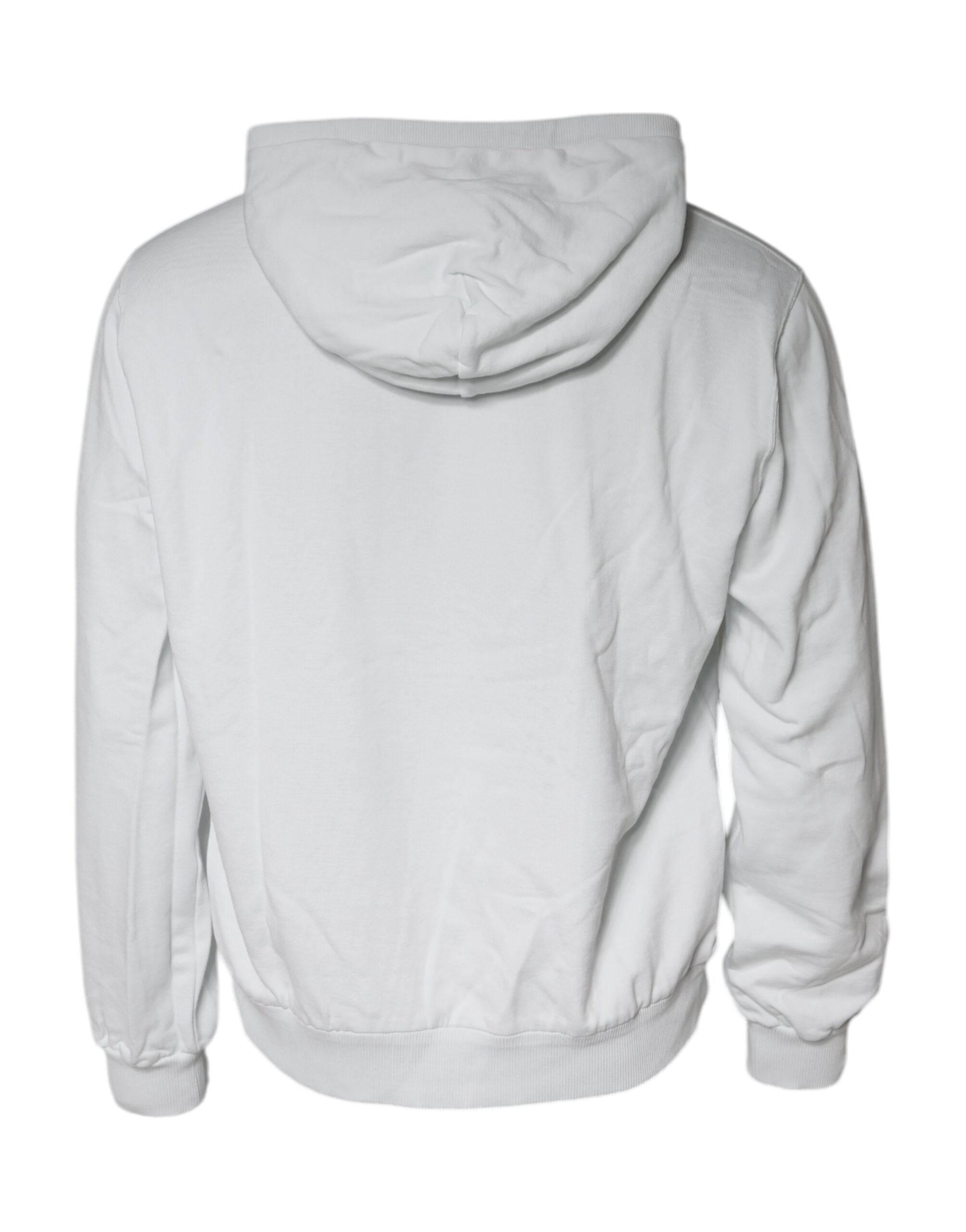 Dolce & Gabbana White Caesar Cotton Hooded Pullover Sweater - Hilstor
