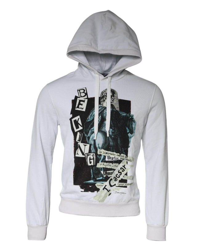 Dolce & Gabbana White Caesar Cotton Hooded Pullover Sweater - Hilstor