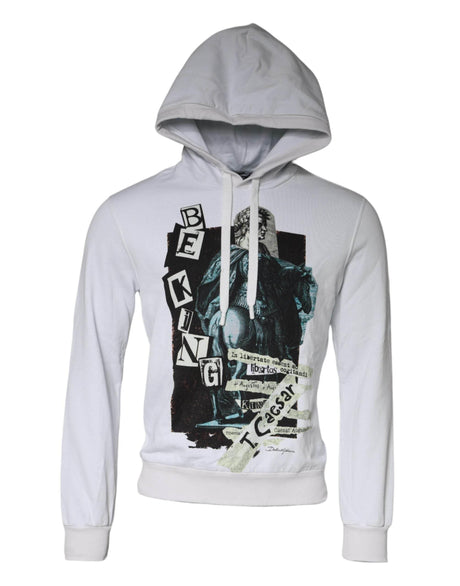 Dolce & Gabbana White Caesar Cotton Hooded Pullover Sweater - Hilstor