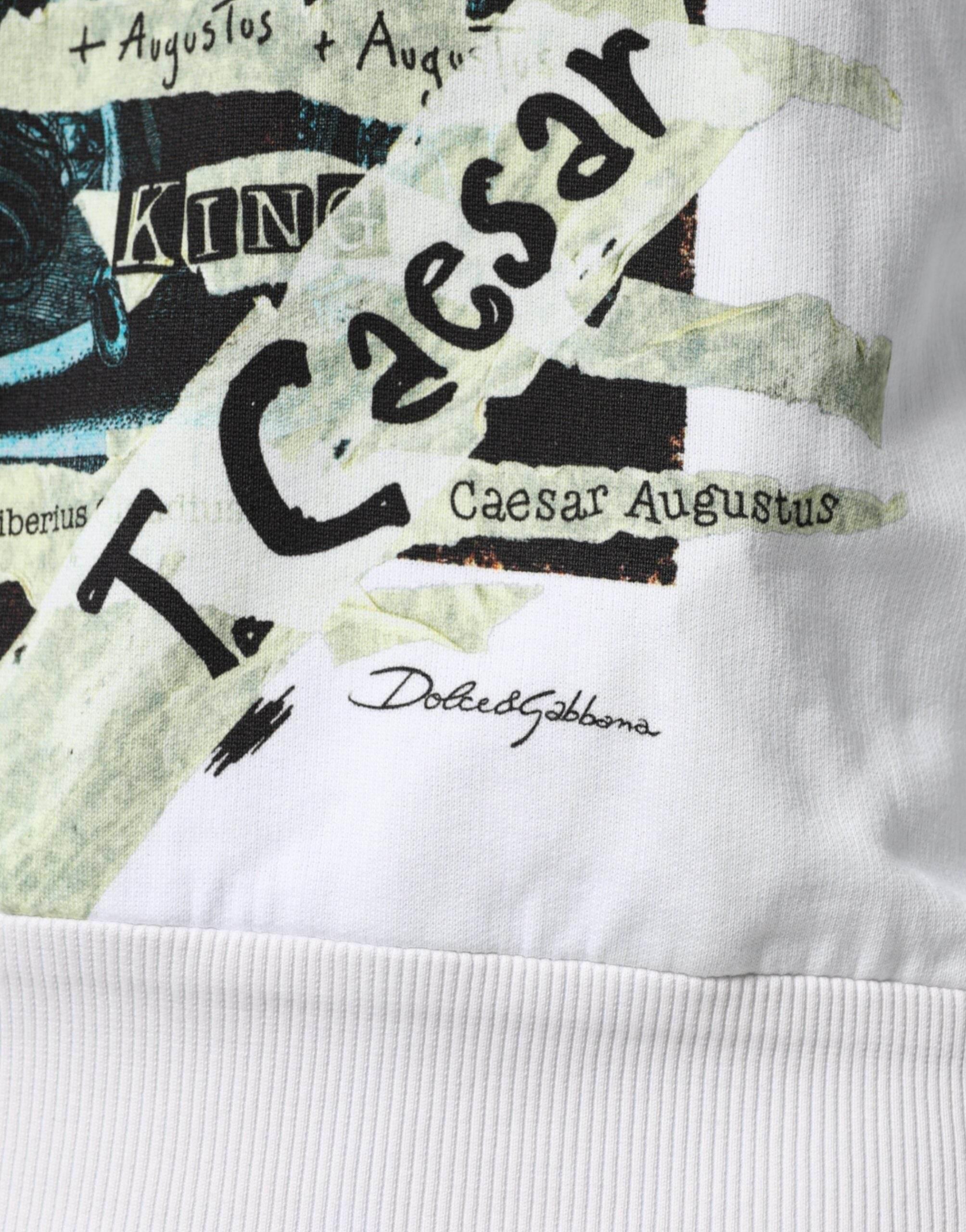Dolce & Gabbana White Caesar Cotton Hooded Pullover Sweater - Hilstor