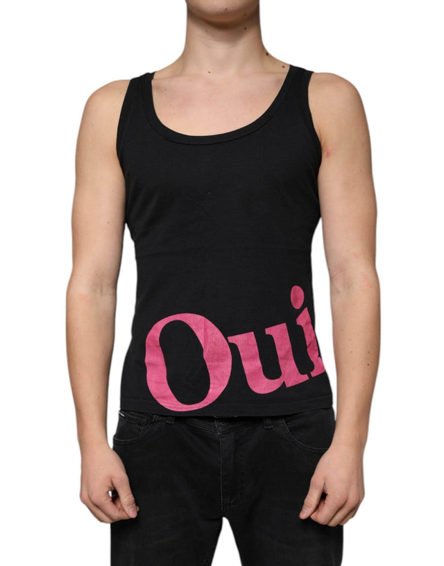 Dolce & Gabbana Black Cotton Tank Sleeveless Men T-shirt - Hilstor