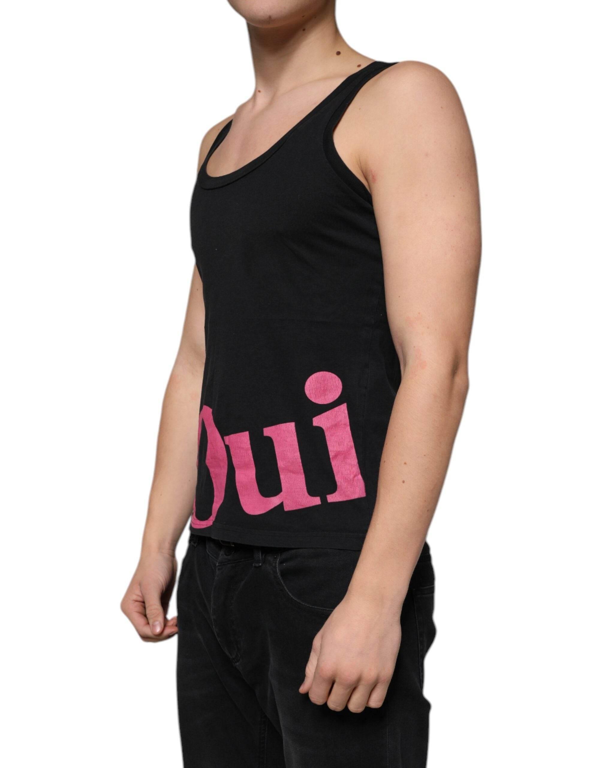 Dolce & Gabbana Black Cotton Tank Sleeveless Men T-shirt - Hilstor