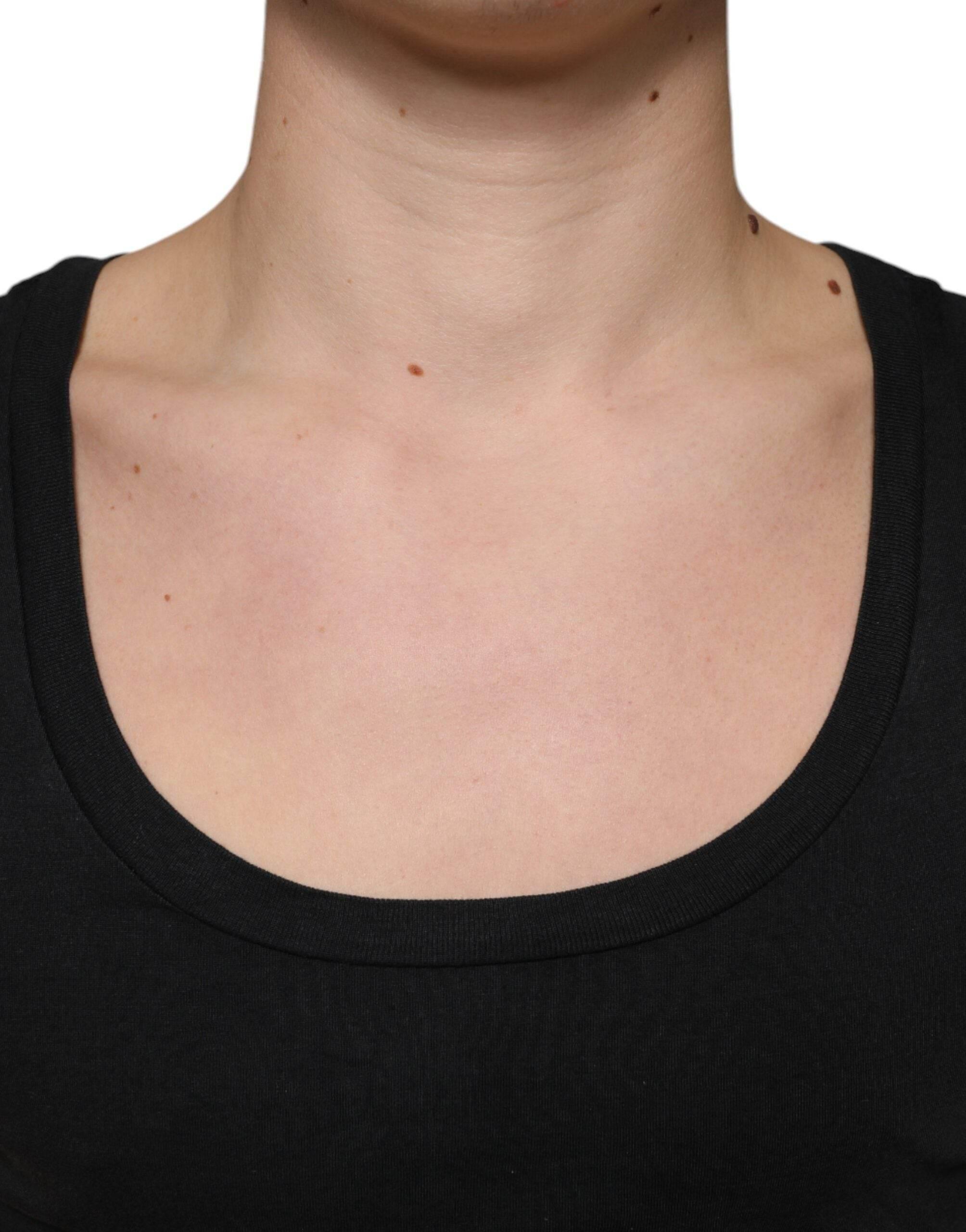 Dolce & Gabbana Black Cotton Tank Sleeveless Men T-shirt - Hilstor