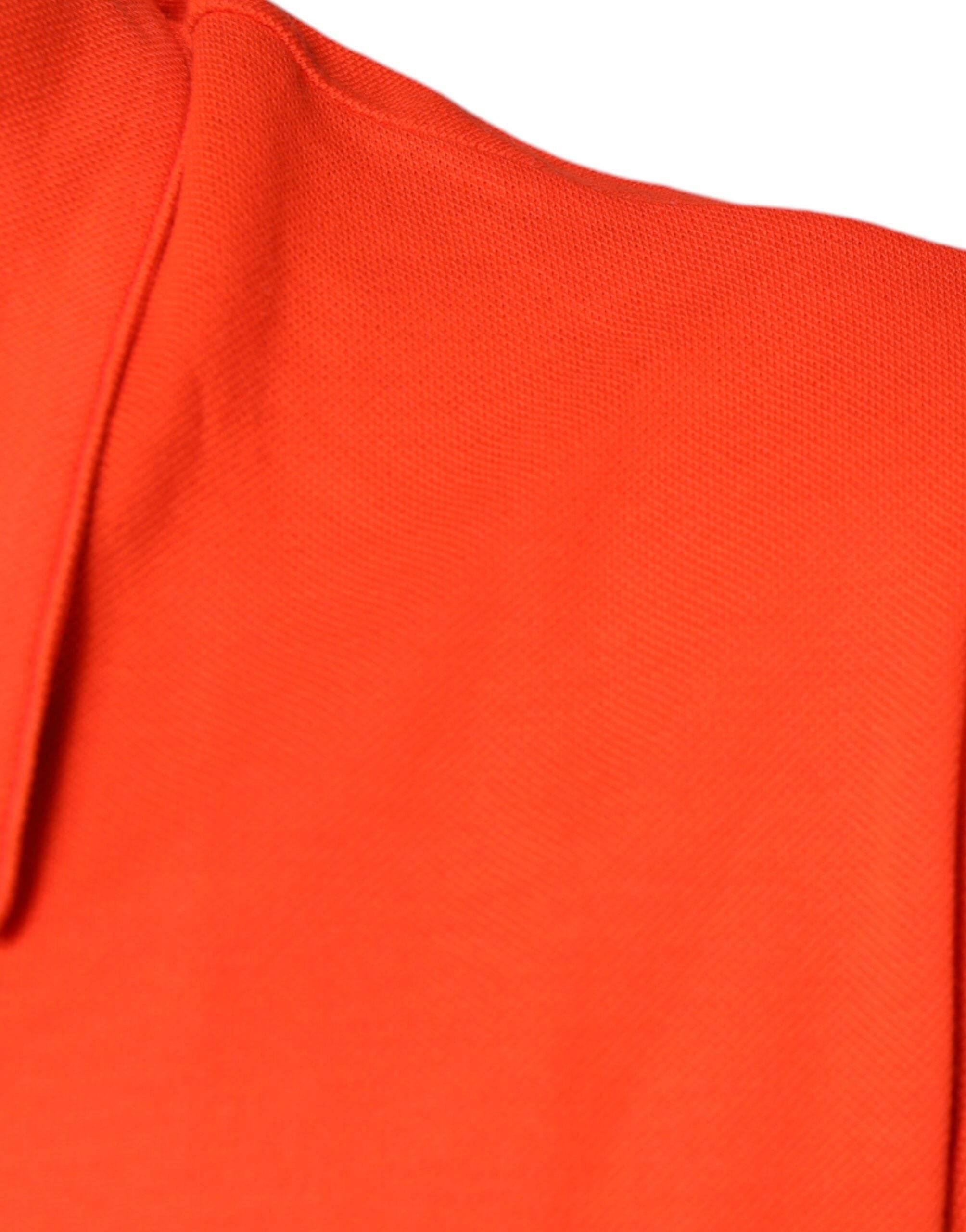 Dolce & Gabbana Orange Cotton Button Down Casual Polo Shirt - Hilstor