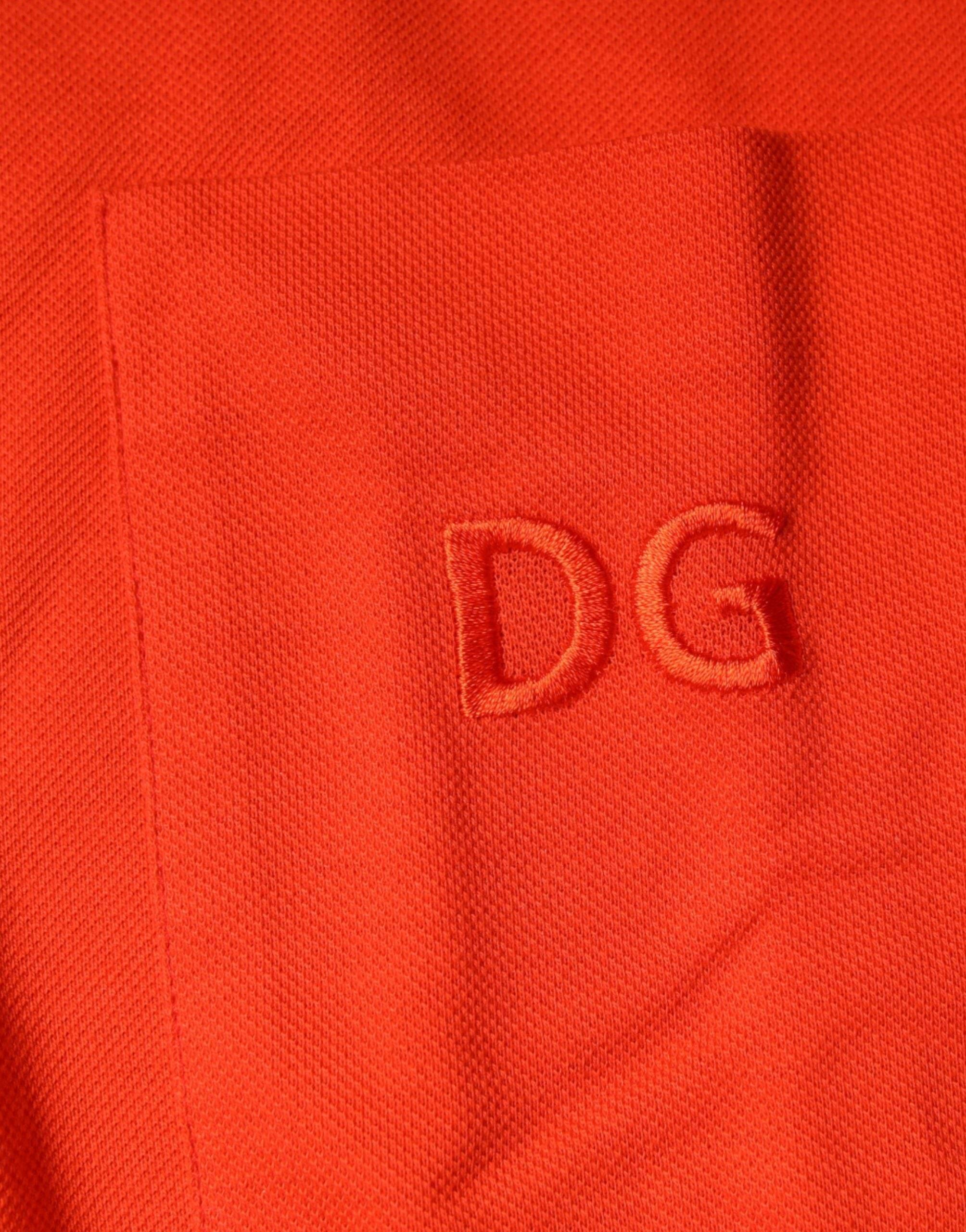 Dolce & Gabbana Orange Cotton Button Down Casual Polo Shirt - Hilstor