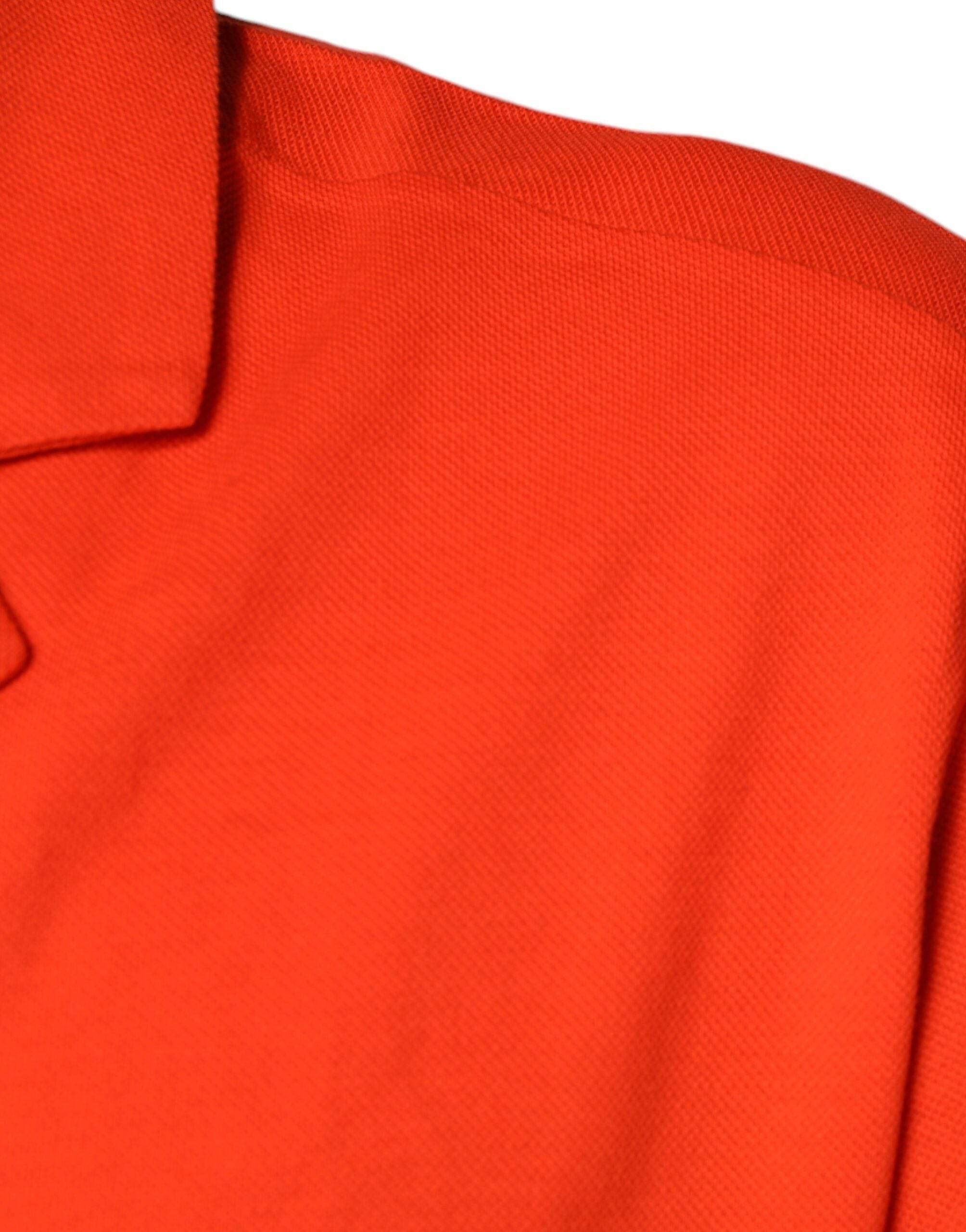 Dolce & Gabbana Orange Cotton Button Down Casual Polo Shirt - Hilstor