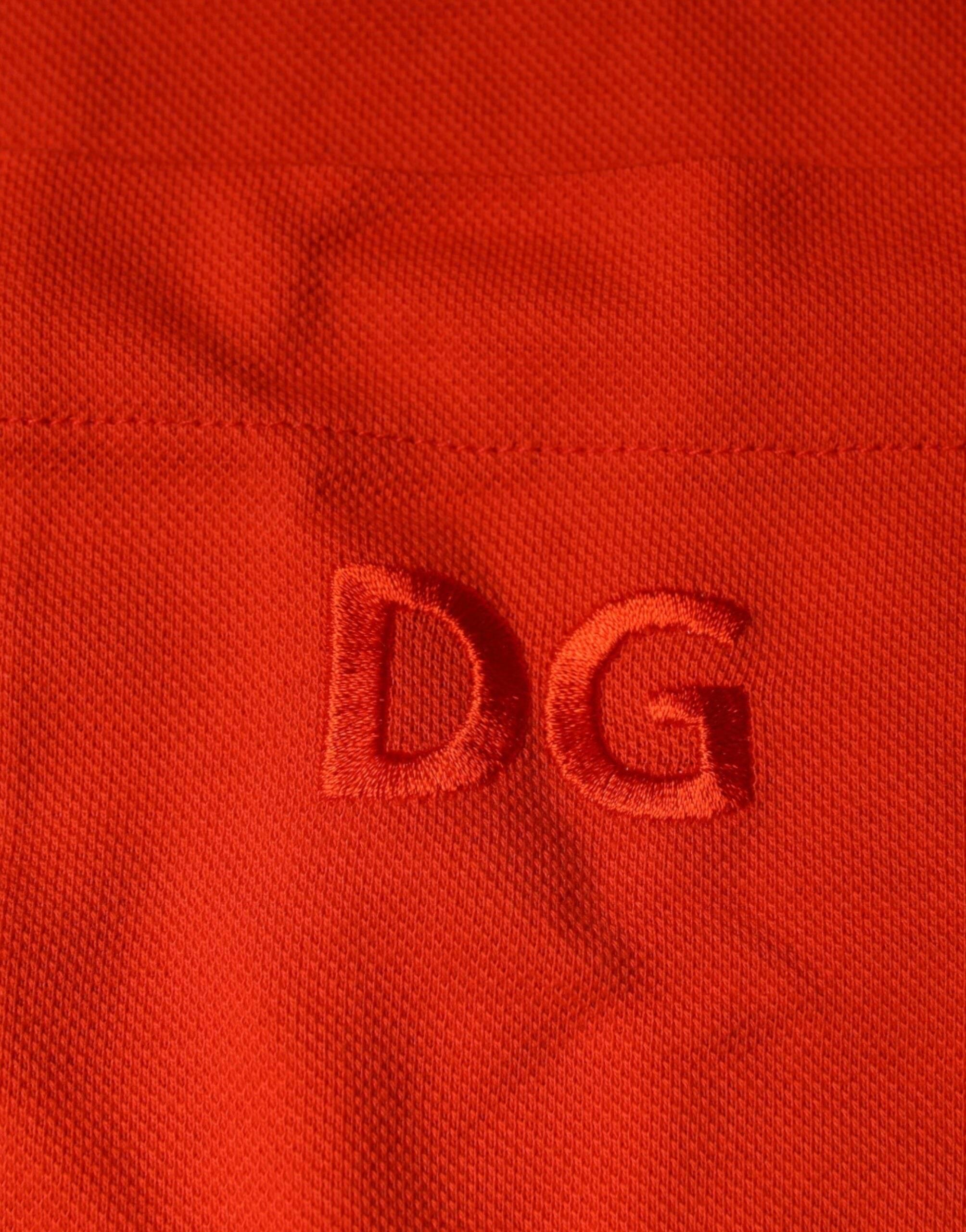 Dolce & Gabbana Orange Cotton Button Down Casual Polo Shirt - Hilstor