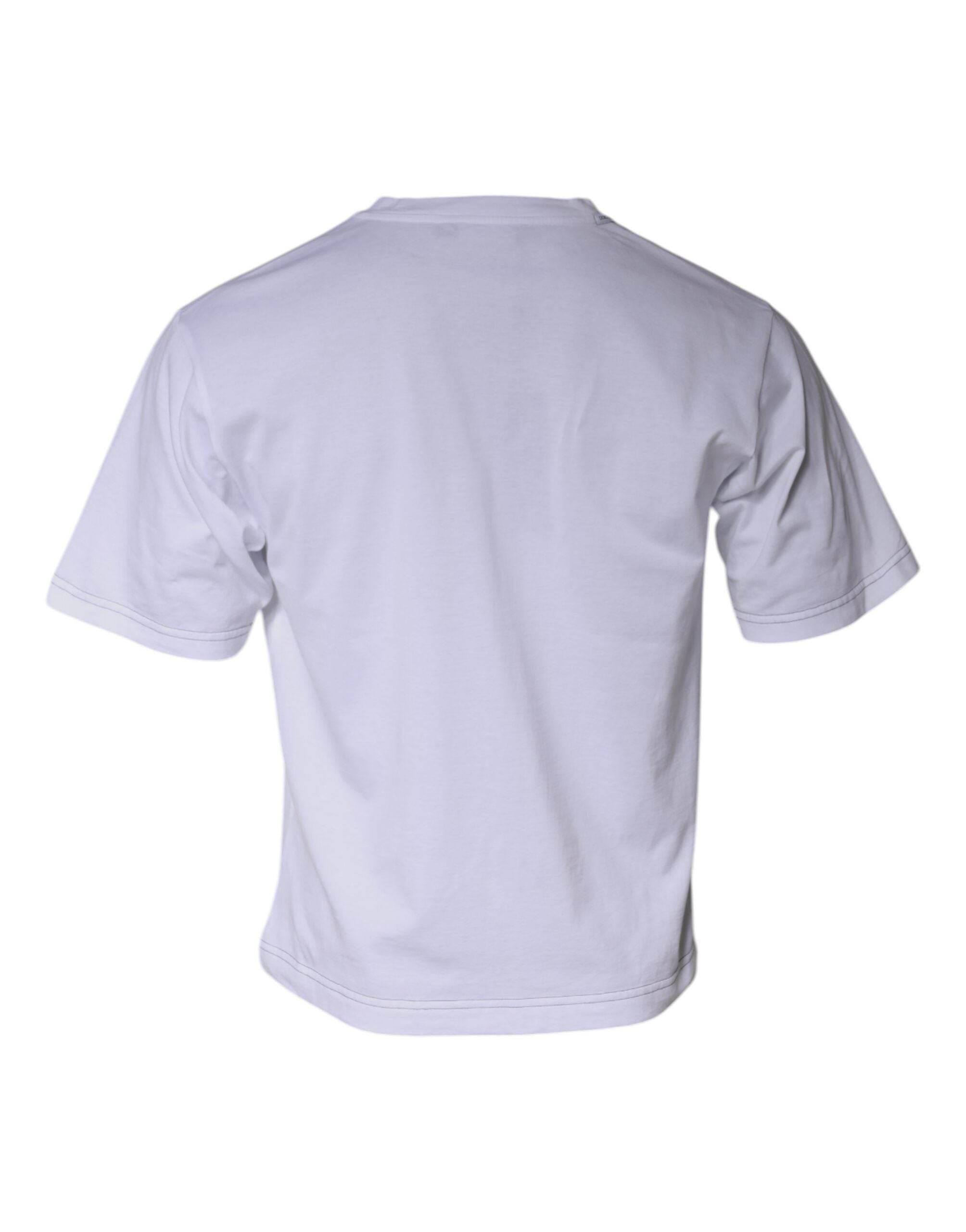 Dolce & Gabbana White DG Logo Cotton Shorts Sleeves T-shirt - Hilstor
