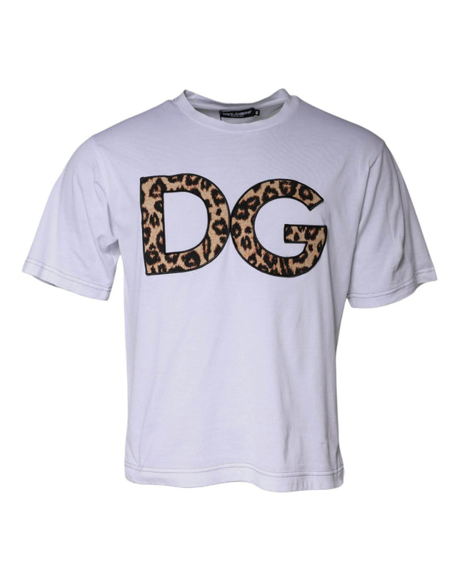 Dolce & Gabbana White DG Logo Cotton Shorts Sleeves T-shirt - Hilstor