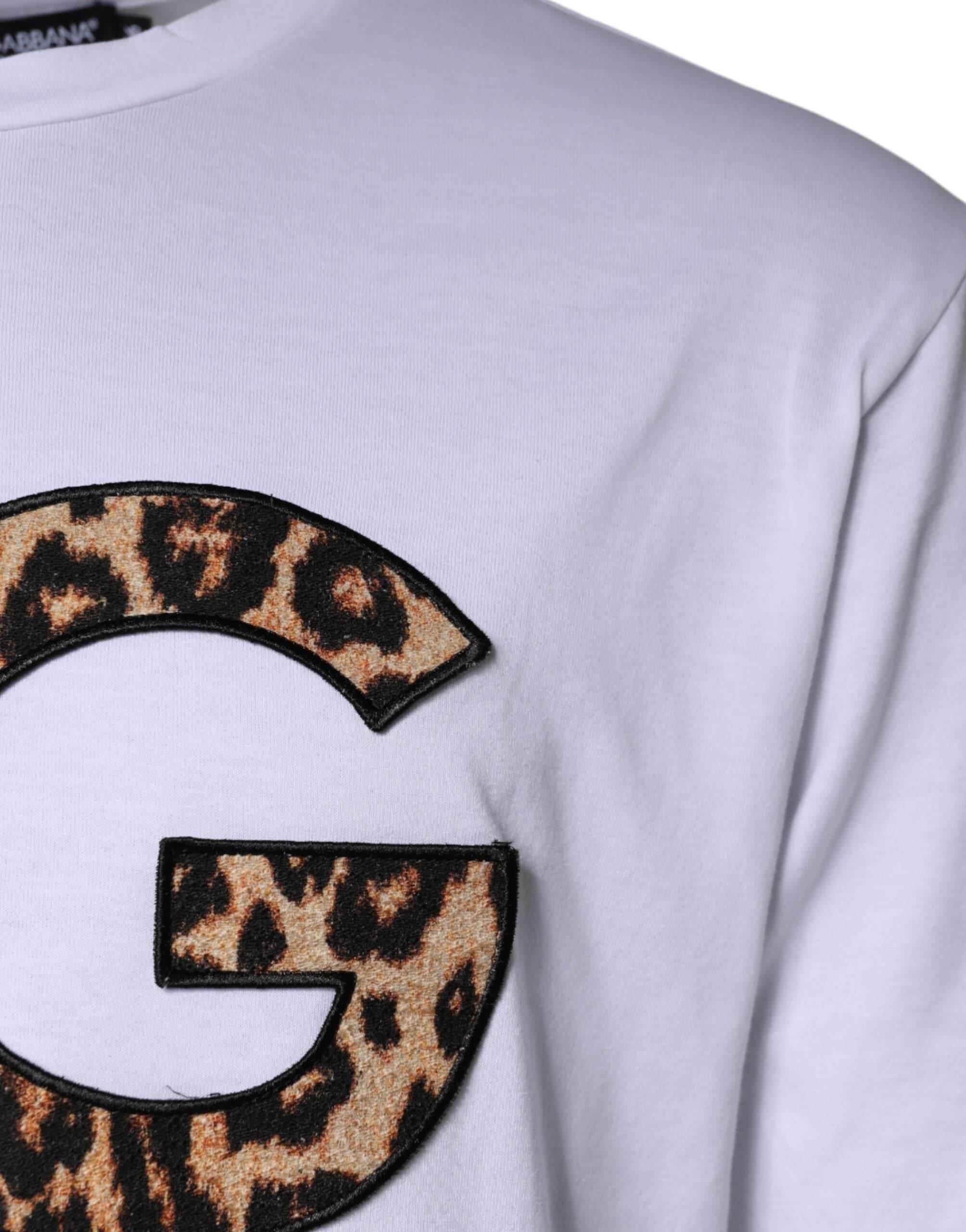 Dolce & Gabbana White DG Logo Cotton Shorts Sleeves T-shirt - Hilstor