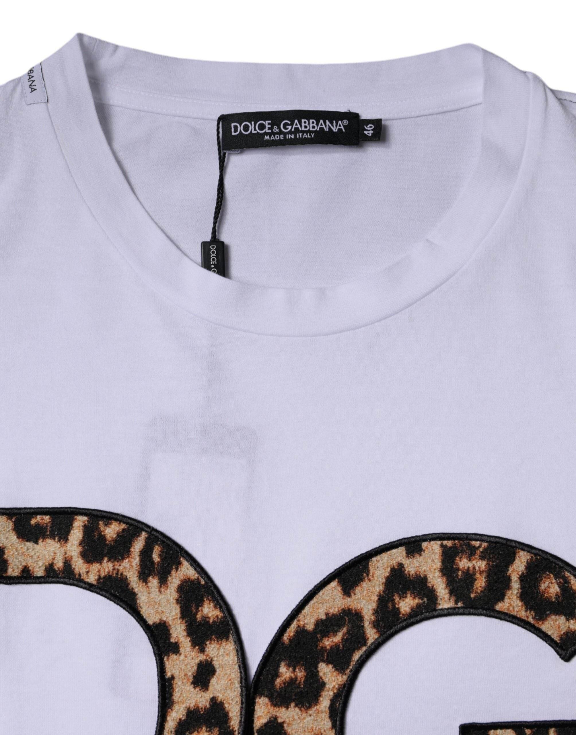 Dolce & Gabbana White DG Logo Cotton Shorts Sleeves T-shirt - Hilstor