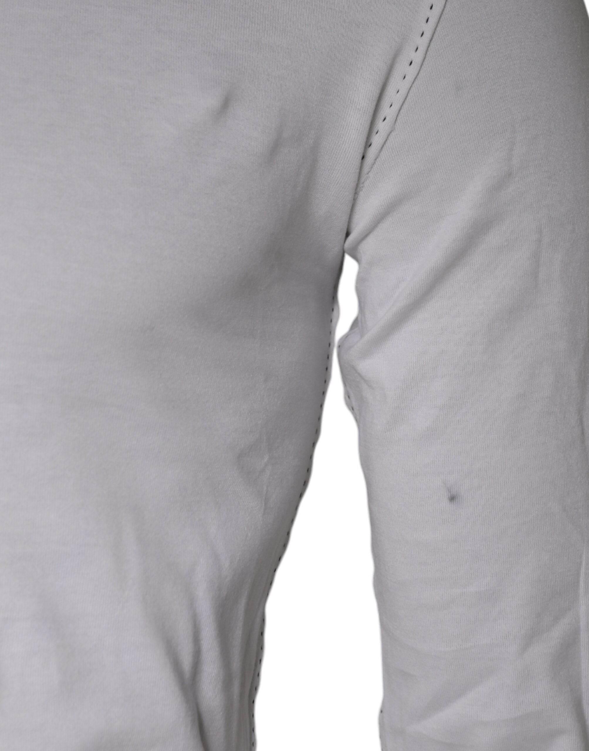 Dolce & Gabbana White Cotton Buttoned Long Sleeves T-shirt - Hilstor