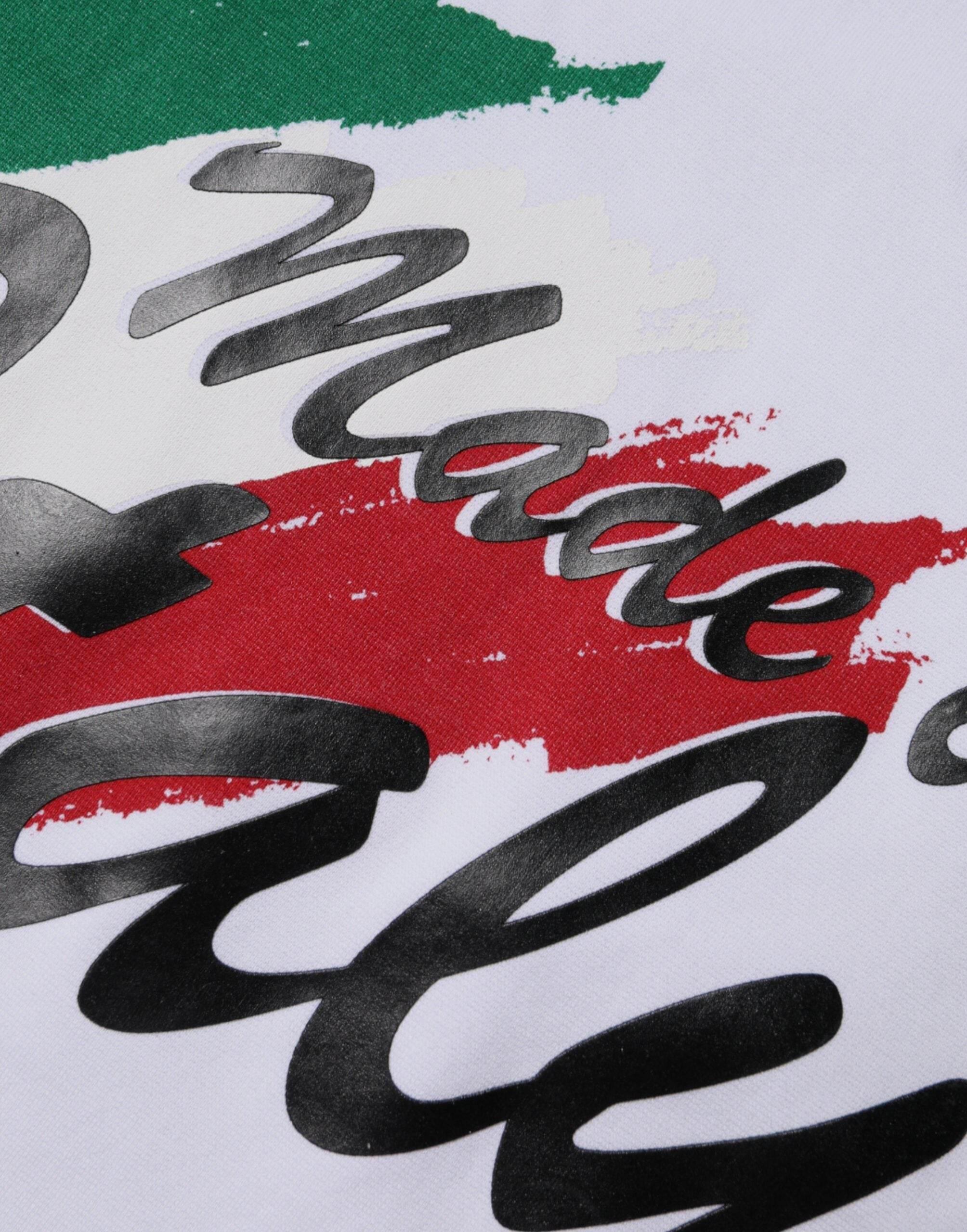 Dolce & Gabbana White Graphic Print Cotton Crew Neck T-shirt - Hilstor