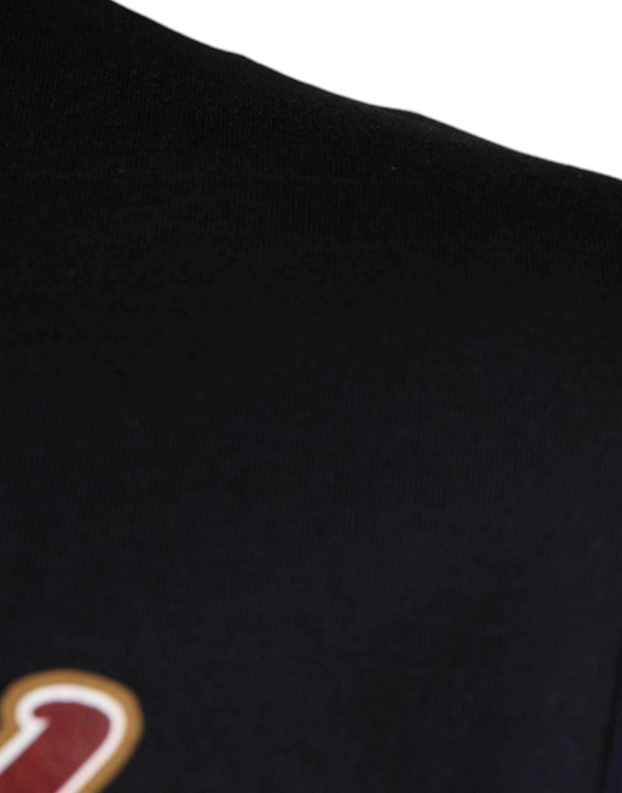 Dolce & Gabbana Black Graphic Print Cotton Crew Neck T-shirt - Hilstor