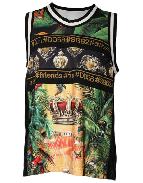 Dolce & Gabbana Multicolor Tropical Sleeveless Tank T-shirt - Hilstor