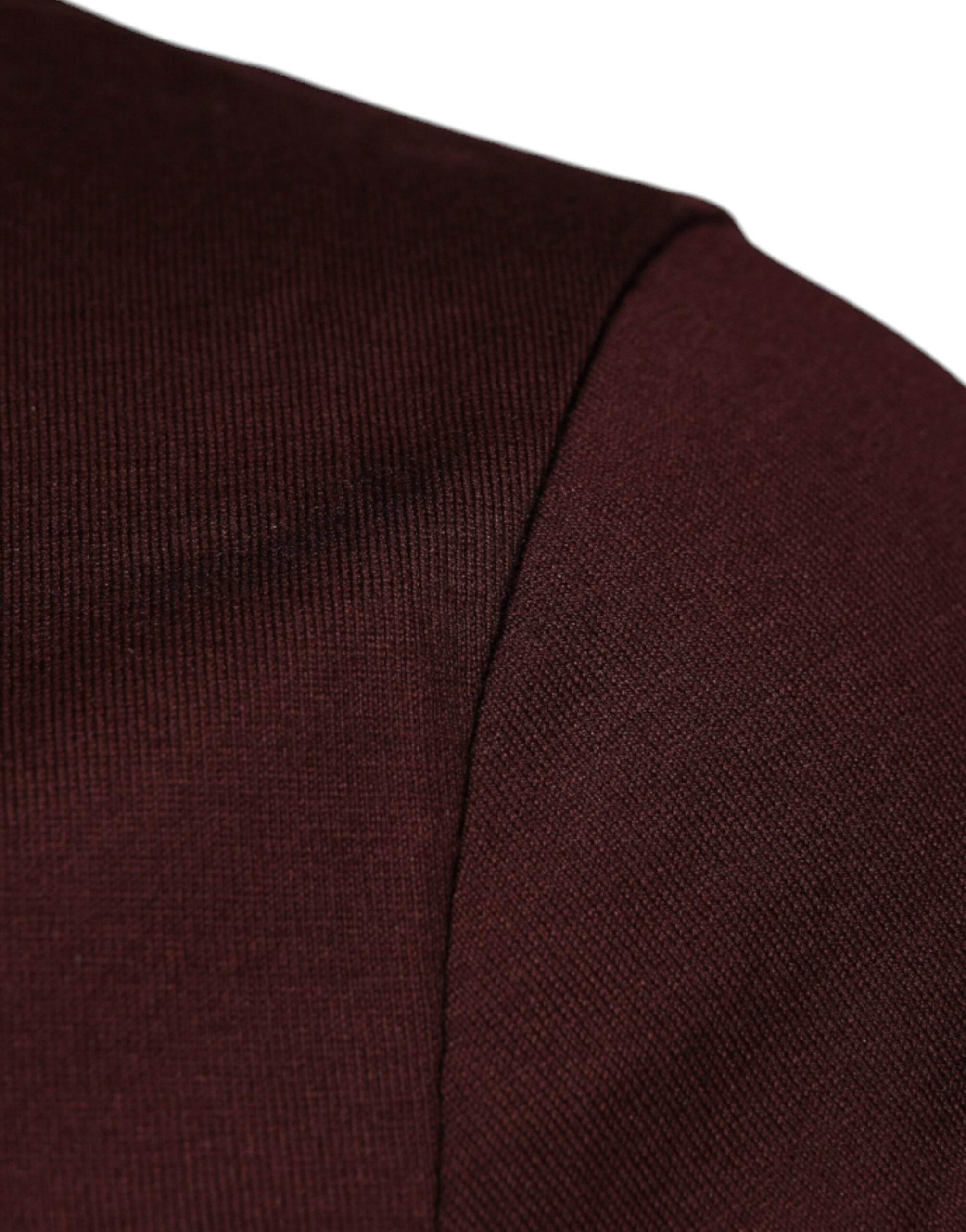 Dolce & Gabbana Maroon DG Logo Cotton Crew Neck T-shirt - Hilstor