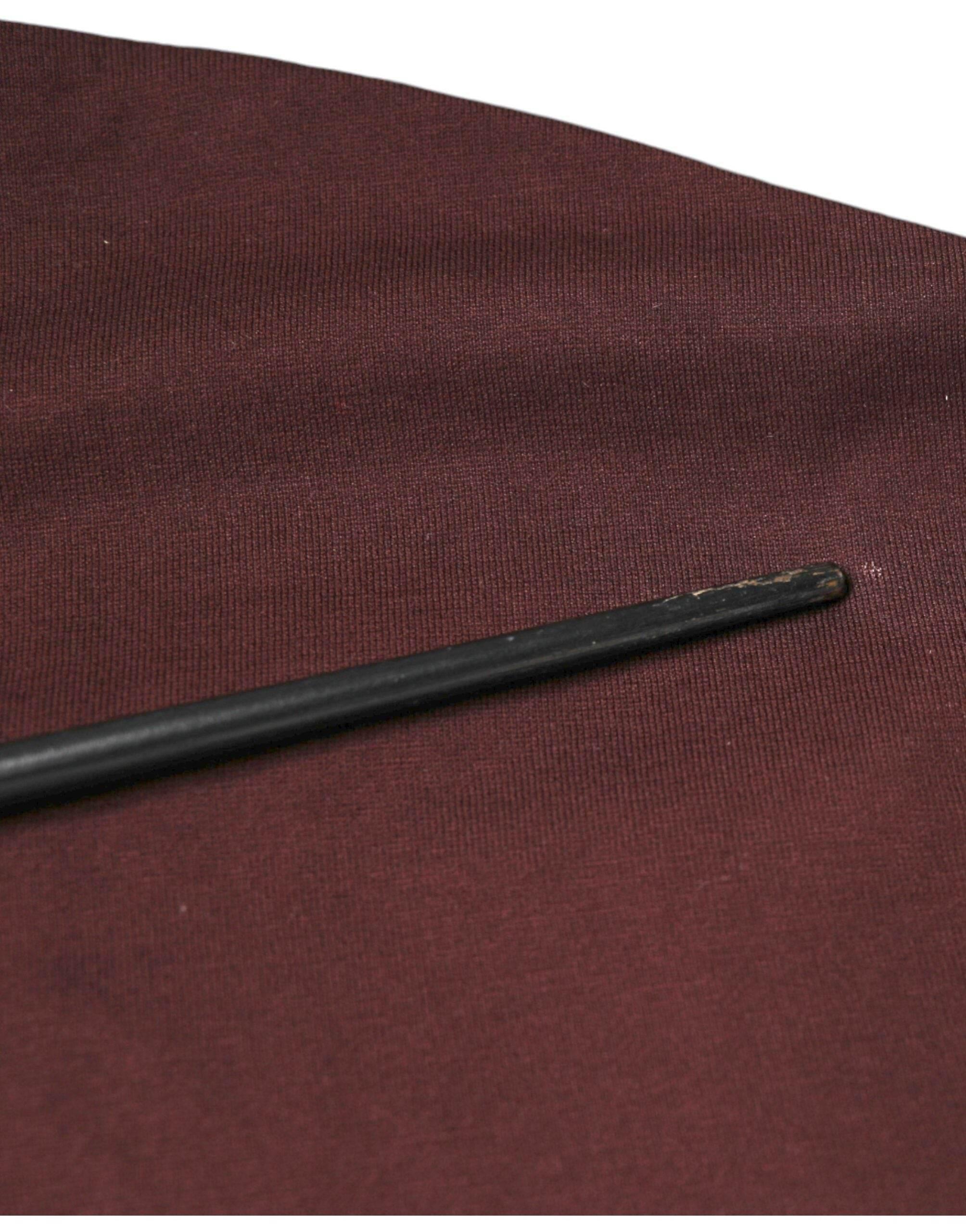 Dolce & Gabbana Maroon DG Logo Cotton Crew Neck T-shirt - Hilstor