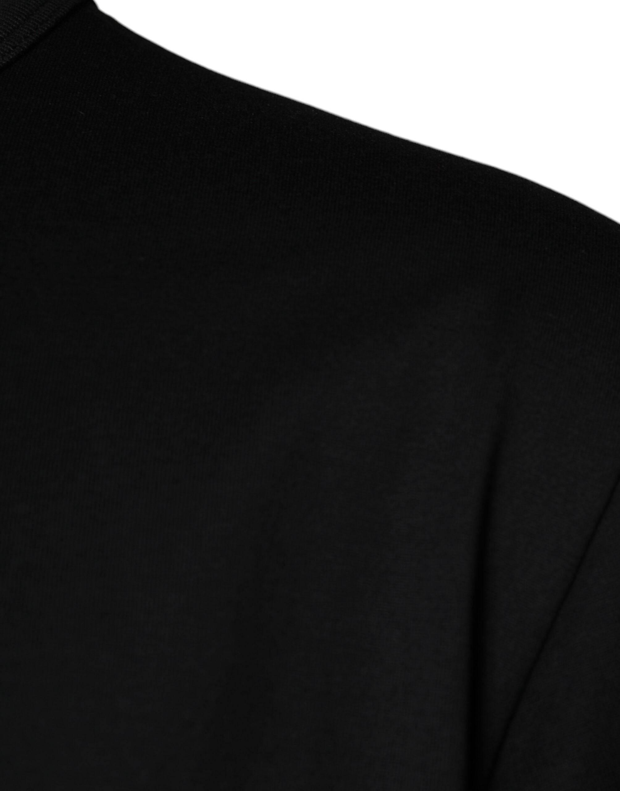 Dolce & Gabbana Black Cotton Shorts Sleeves Crewneck T-shirt - Hilstor