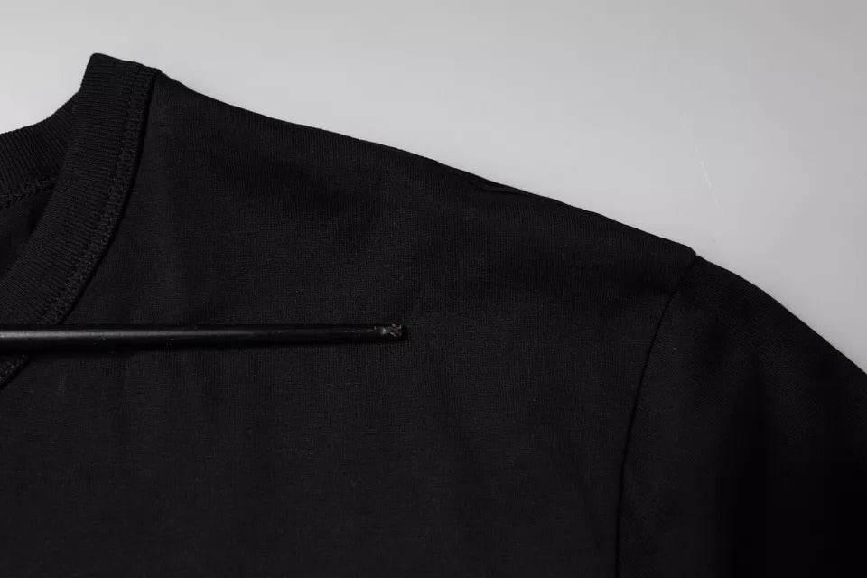 Dolce & Gabbana Black Cotton Shorts Sleeves Crewneck T-shirt - Hilstor