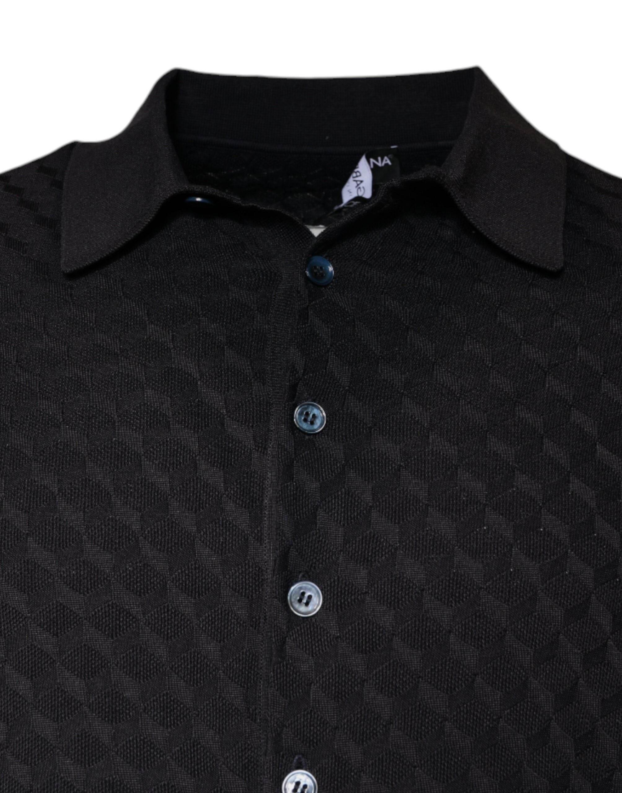 Dolce & Gabbana Multicolor Silk Button Down Collared T-shirt - Hilstor