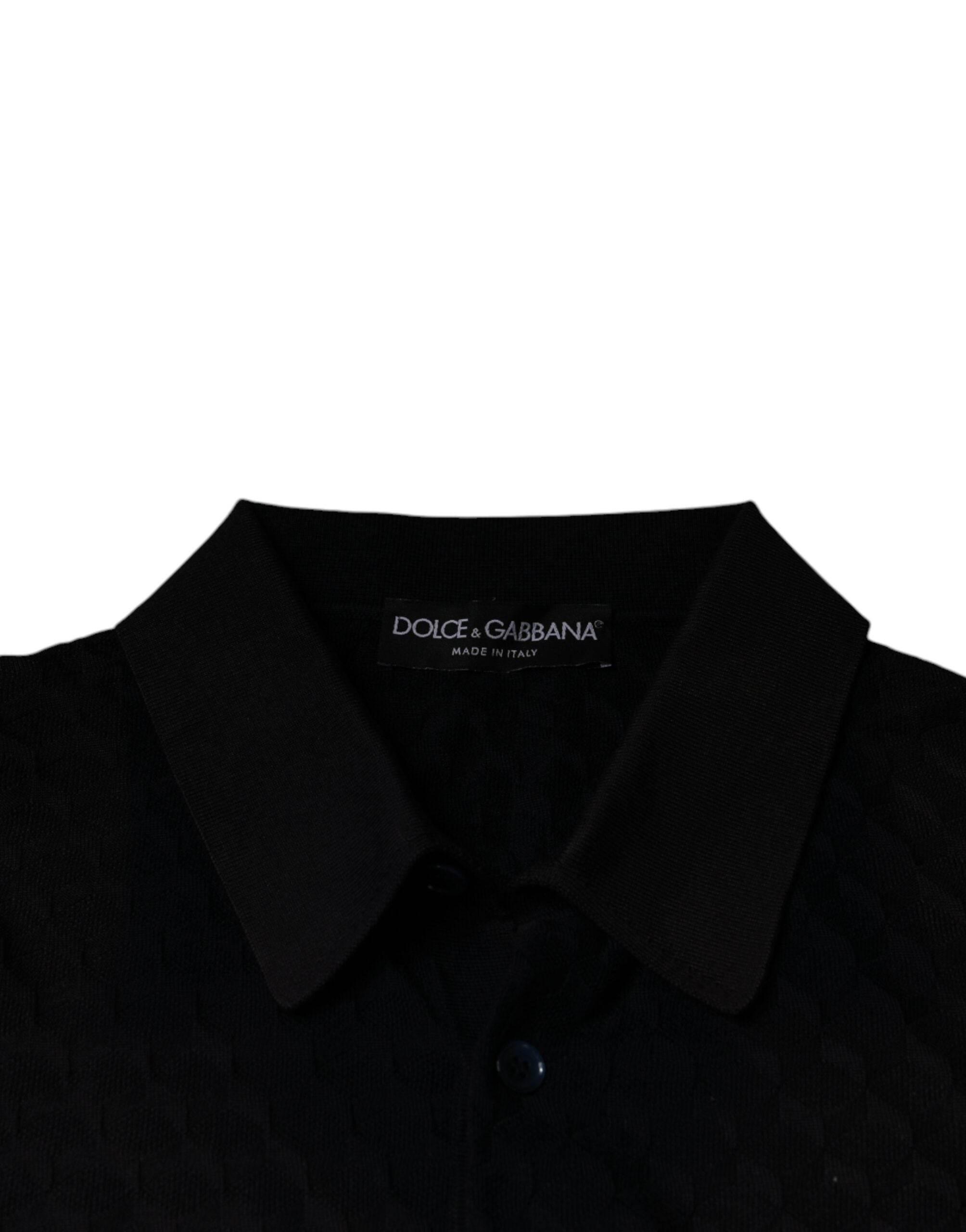 Dolce & Gabbana Multicolor Silk Button Down Collared T-shirt - Hilstor