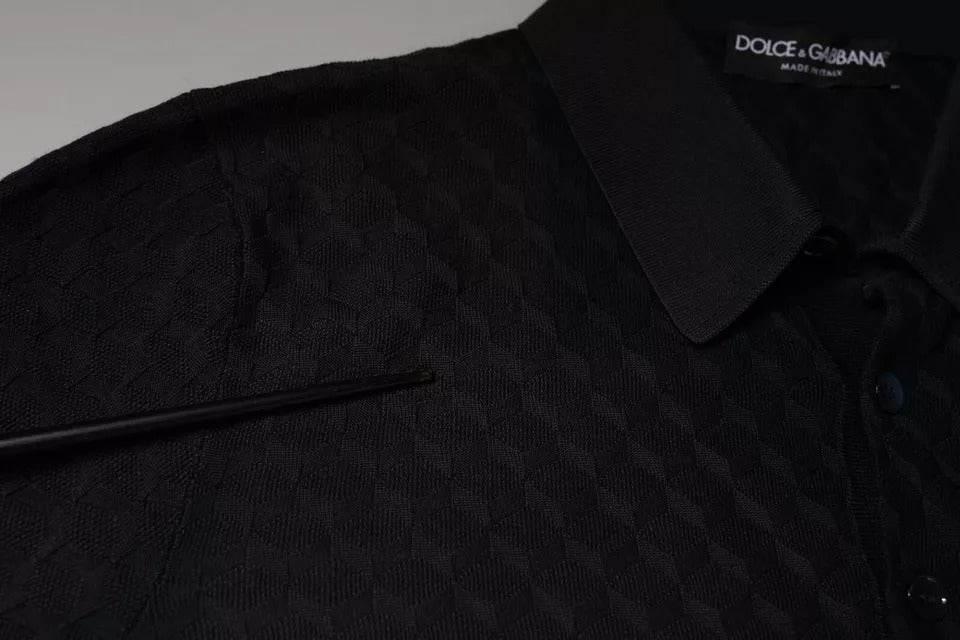 Dolce & Gabbana Multicolor Silk Button Down Collared T-shirt - Hilstor