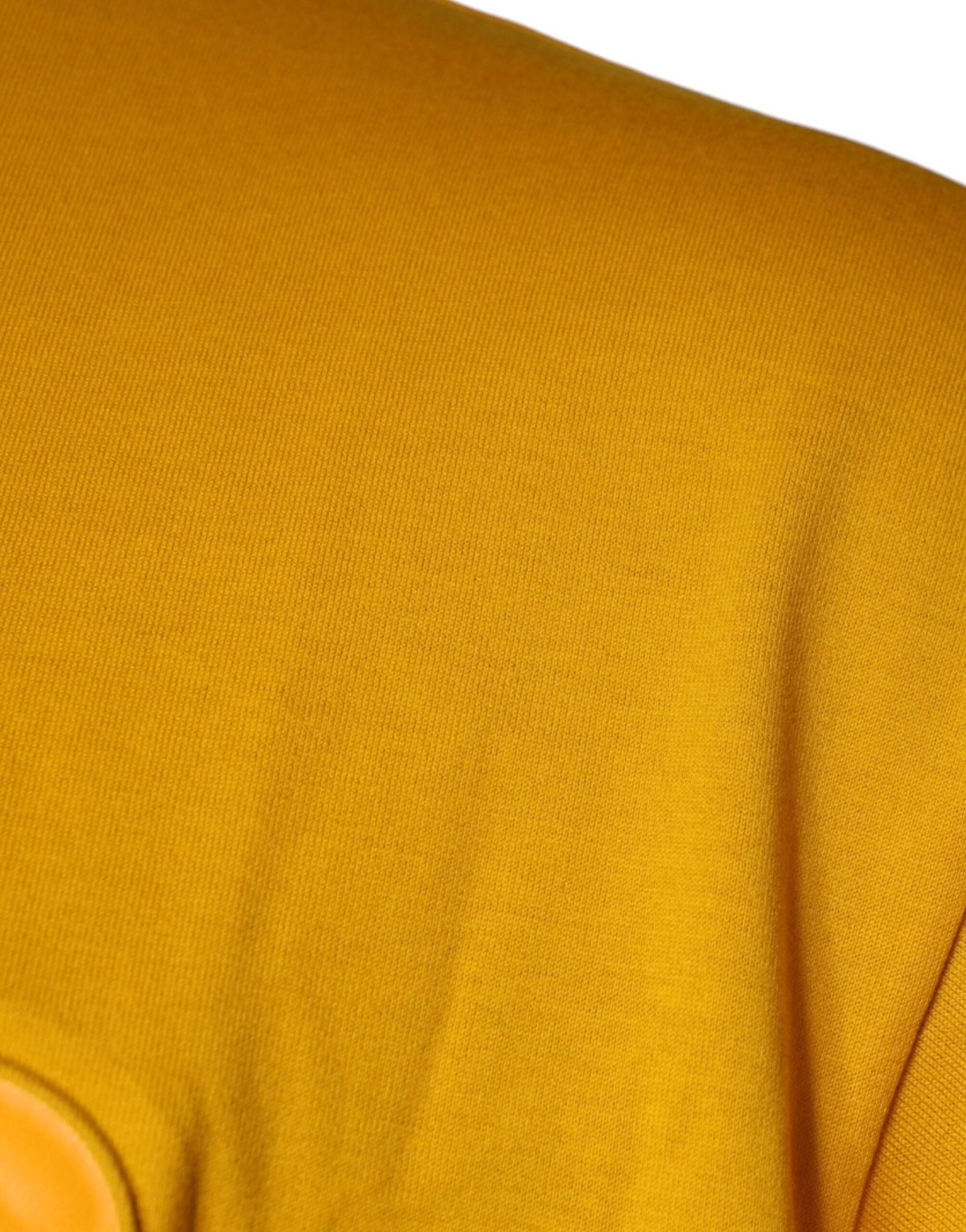 Dolce & Gabbana Mustard Embossed Logo Crew Neck T-shirt - Hilstor