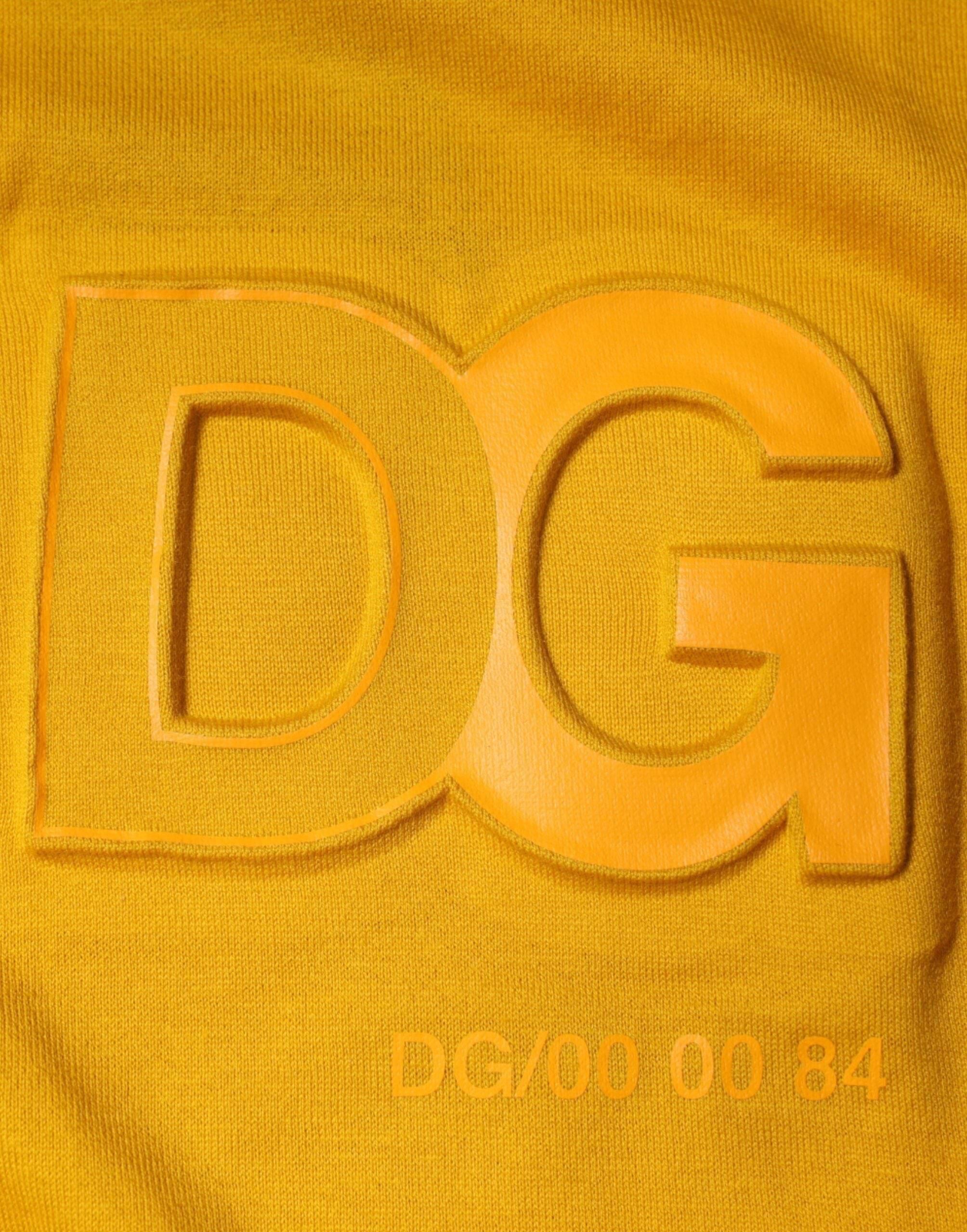 Dolce & Gabbana Mustard Embossed Logo Crew Neck T-shirt - Hilstor