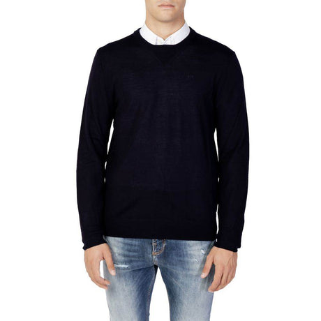 Armani Exchange Blue Wool T-Shirt - Hilstor
